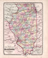 Official Railroad Map of Illinois from Atlas of Kendall County and the State of Illinois : to Which Is Added an Atlas of the United States, Maps of the Hemispheres &c. &c. &c 1870 by Relic Map Company
