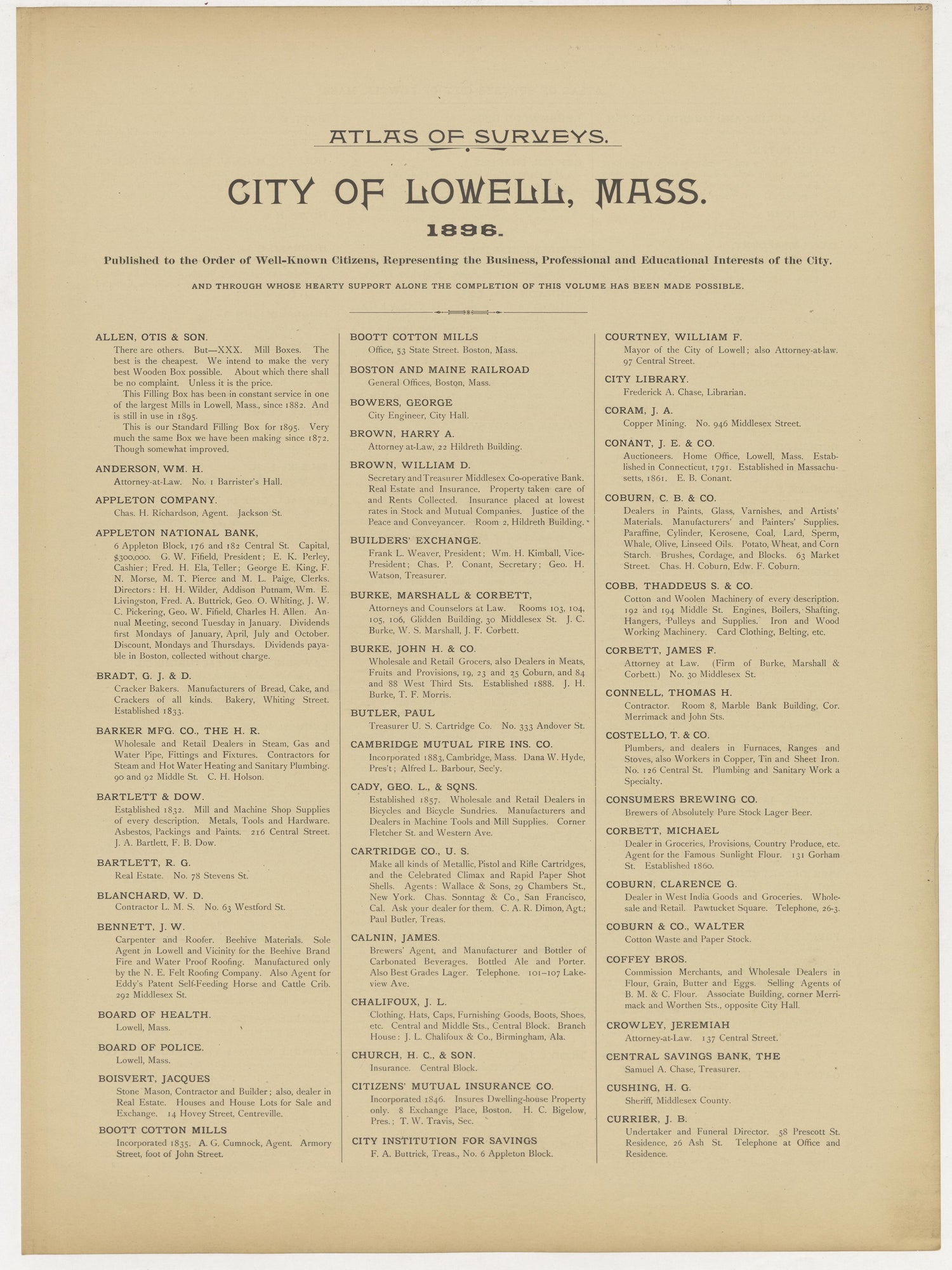 Image 34 of Atlas of the City of Lowell Massachusetts from Atlas of the City of Lowell Massachusetts 1896 by Relic Map Company