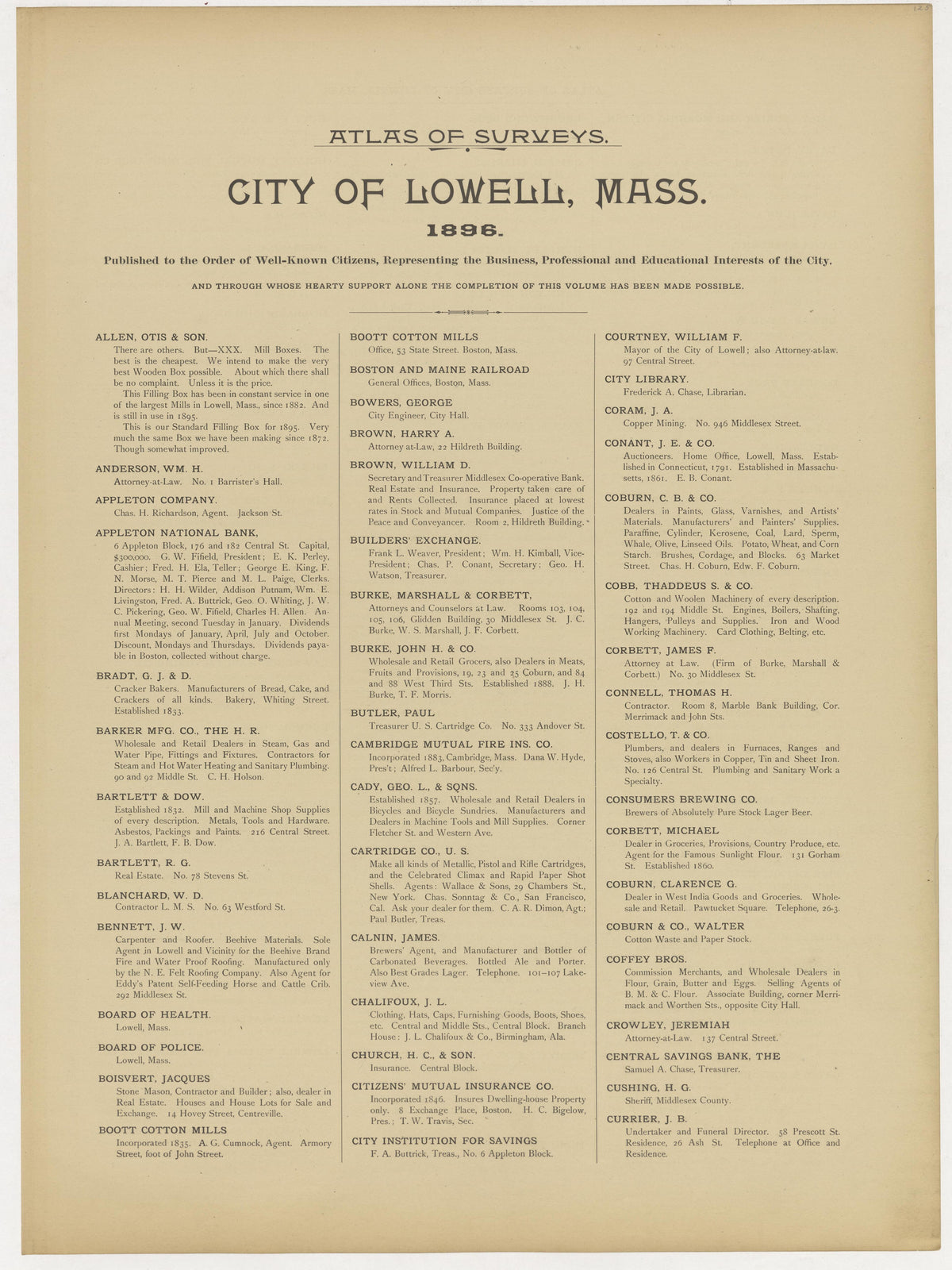 Image 34 of Atlas of the City of Lowell Massachusetts from Atlas of the City of Lowell Massachusetts 1896 by Relic Map Company