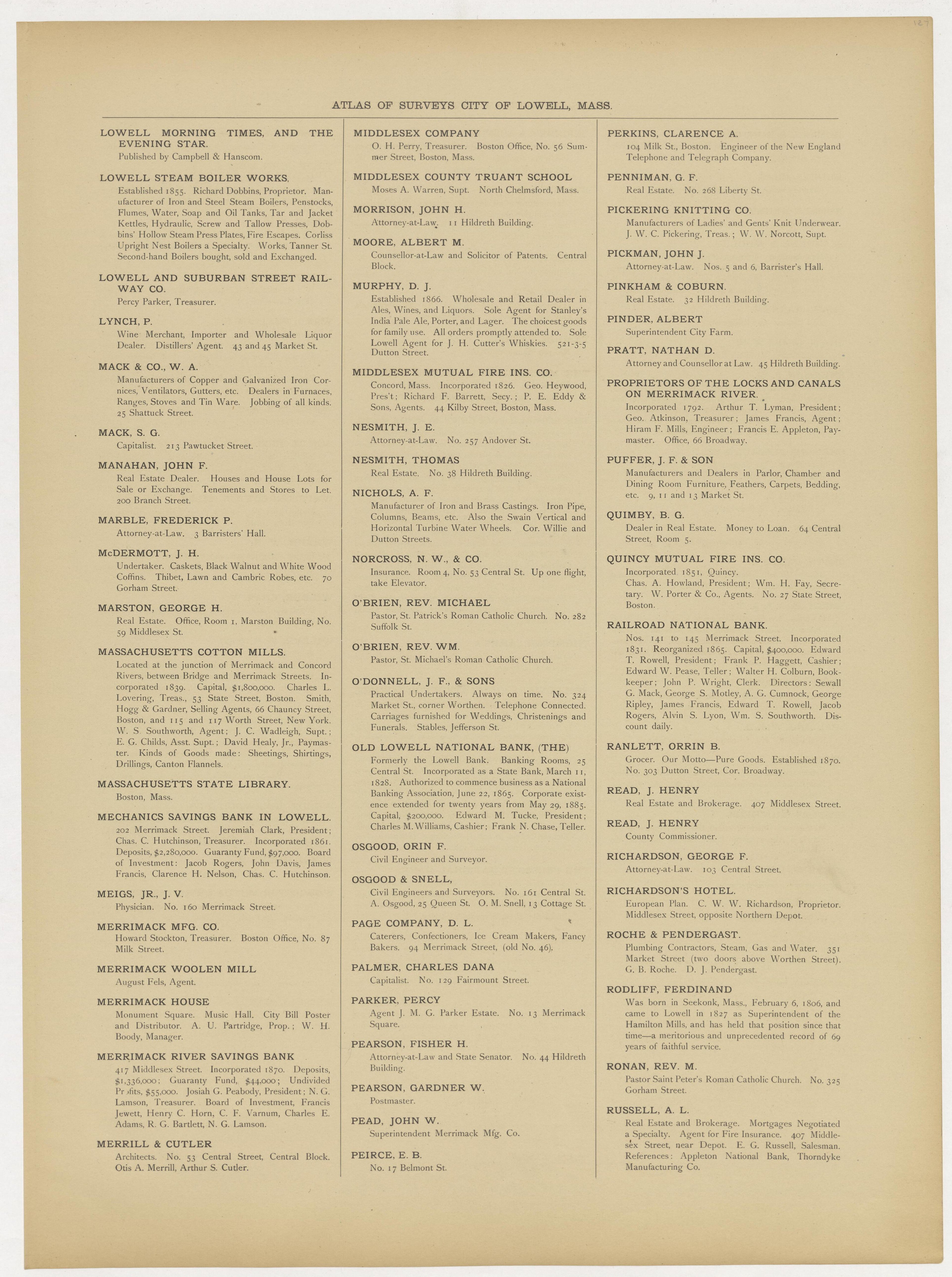 Image 36 of Atlas of the City of Lowell Massachusetts from Atlas of the City of Lowell Massachusetts 1896 by Relic Map Company