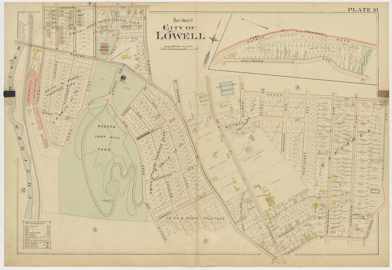 This old map of Boston, Lowell, Massachusetts,  was created by Richards Map Company in 1896