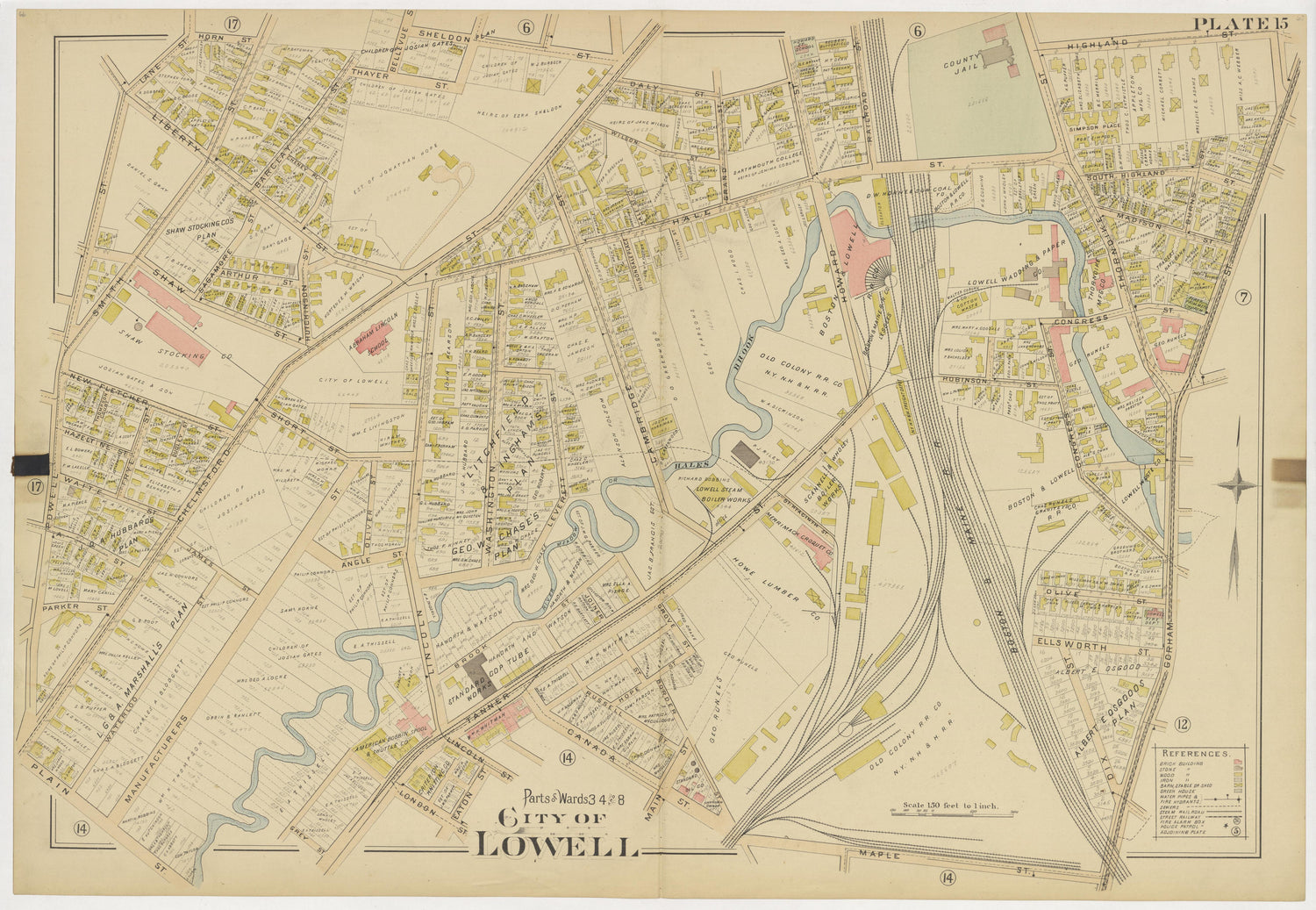 Image 19 of Atlas of the City of Lowell Massachusetts from Atlas of the City of Lowell Massachusetts 1896 by Relic Map Company