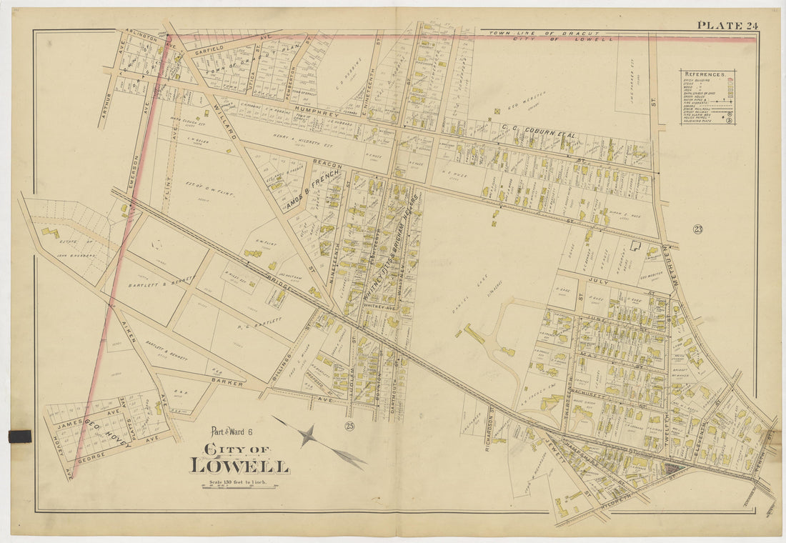 This old map of Boston, Lowell, Massachusetts,  was created by Richards Map Company in 1896