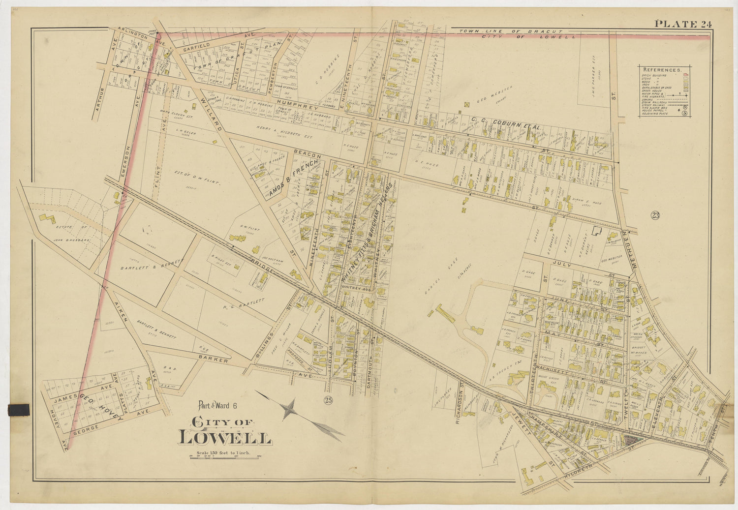 This old map of Boston, Lowell, Massachusetts,  was created by Richards Map Company in 1896