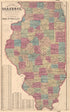 Sectional Map of Illinois from Illustrated Atlas Map of Cass County, Illinois : Carefully Compiled from Personal Examinations and Surveys 1874 by Relic Map Company