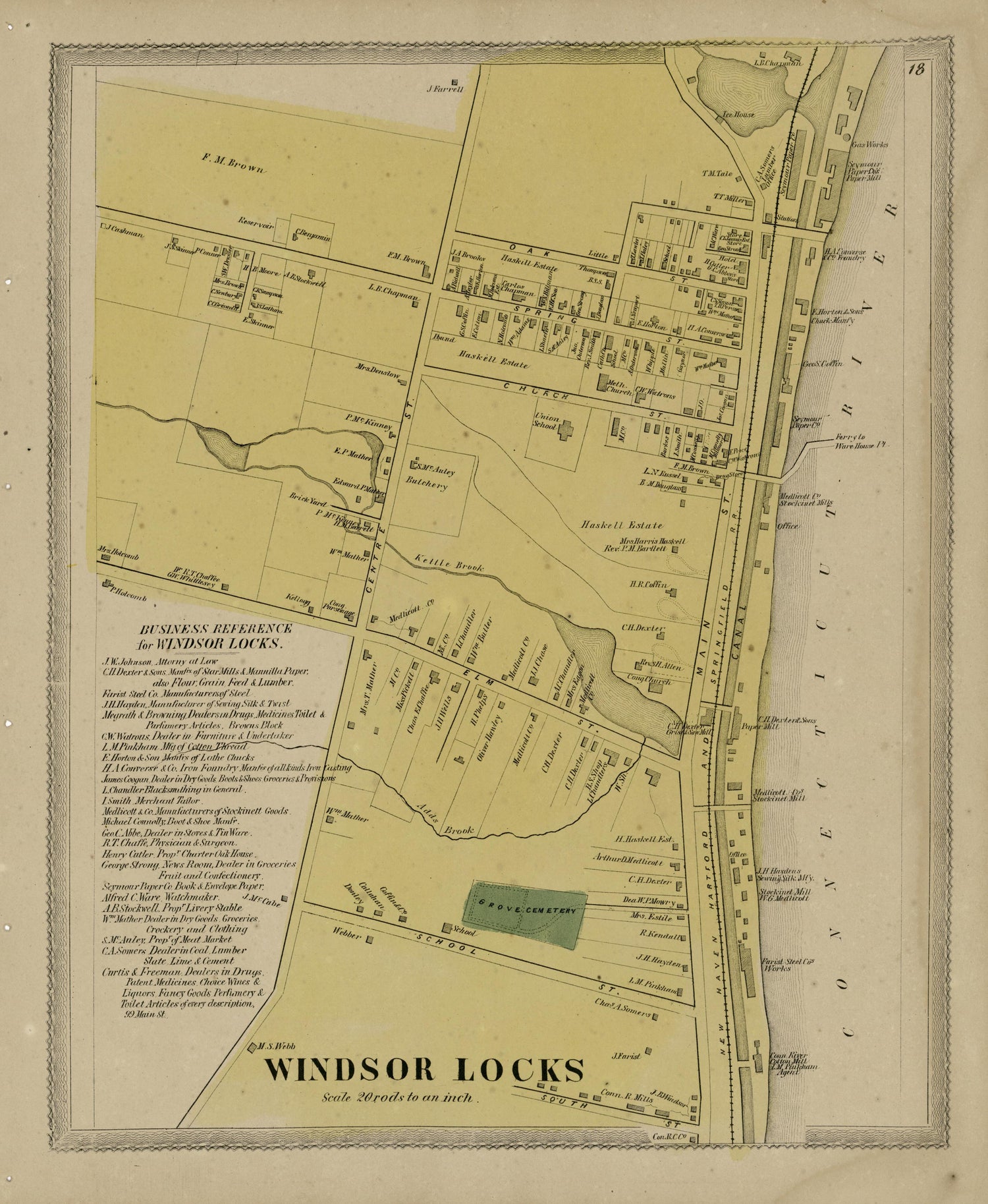 Windsor Locks from Atlas of Hartford and Tolland Counties : With a Map of Connecticut, from Actual Surveys 1869 by Relic Map Company