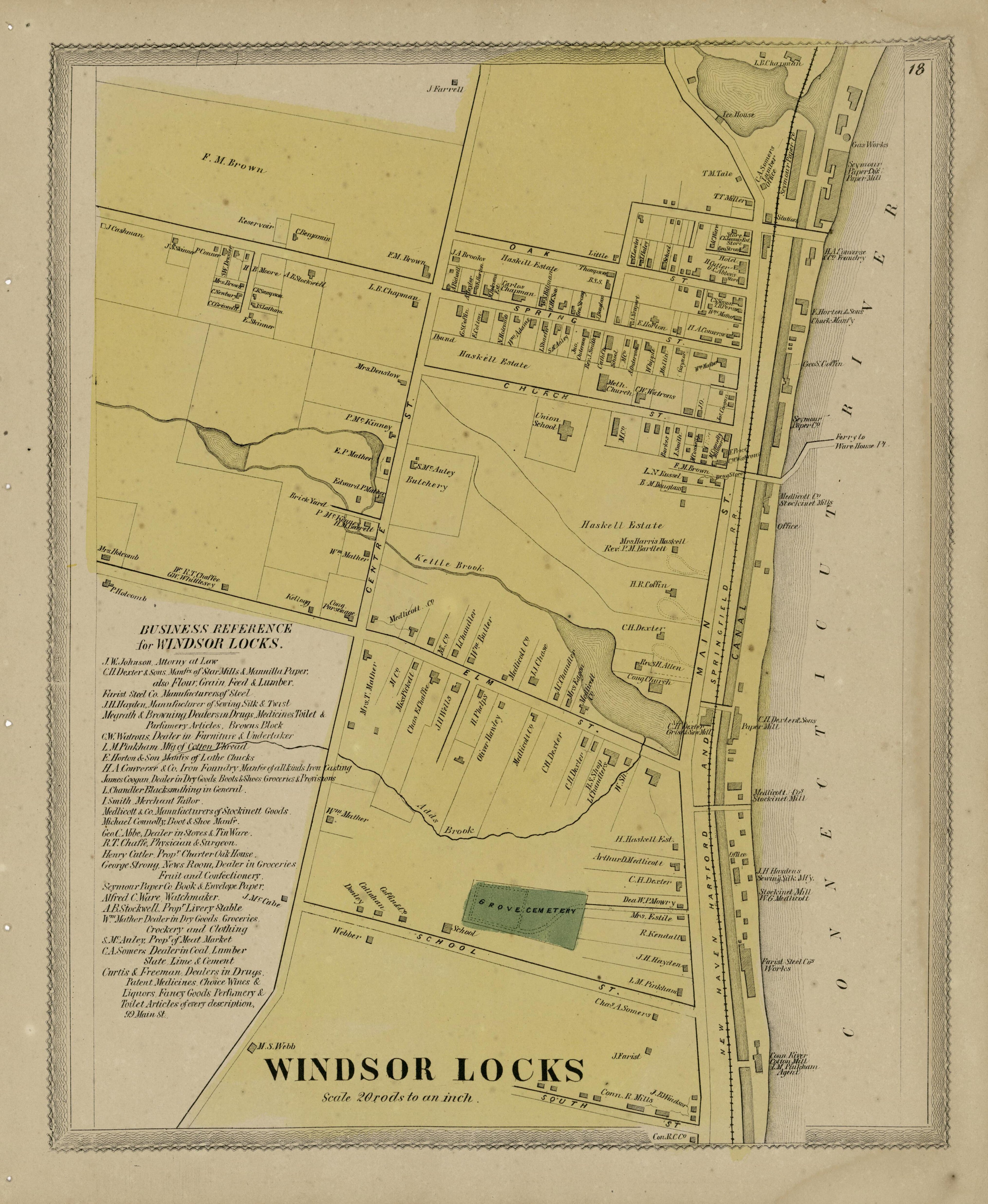 Windsor Locks from Atlas of Hartford and Tolland Counties : With a Map of Connecticut, from Actual Surveys 1869 by Relic Map Company