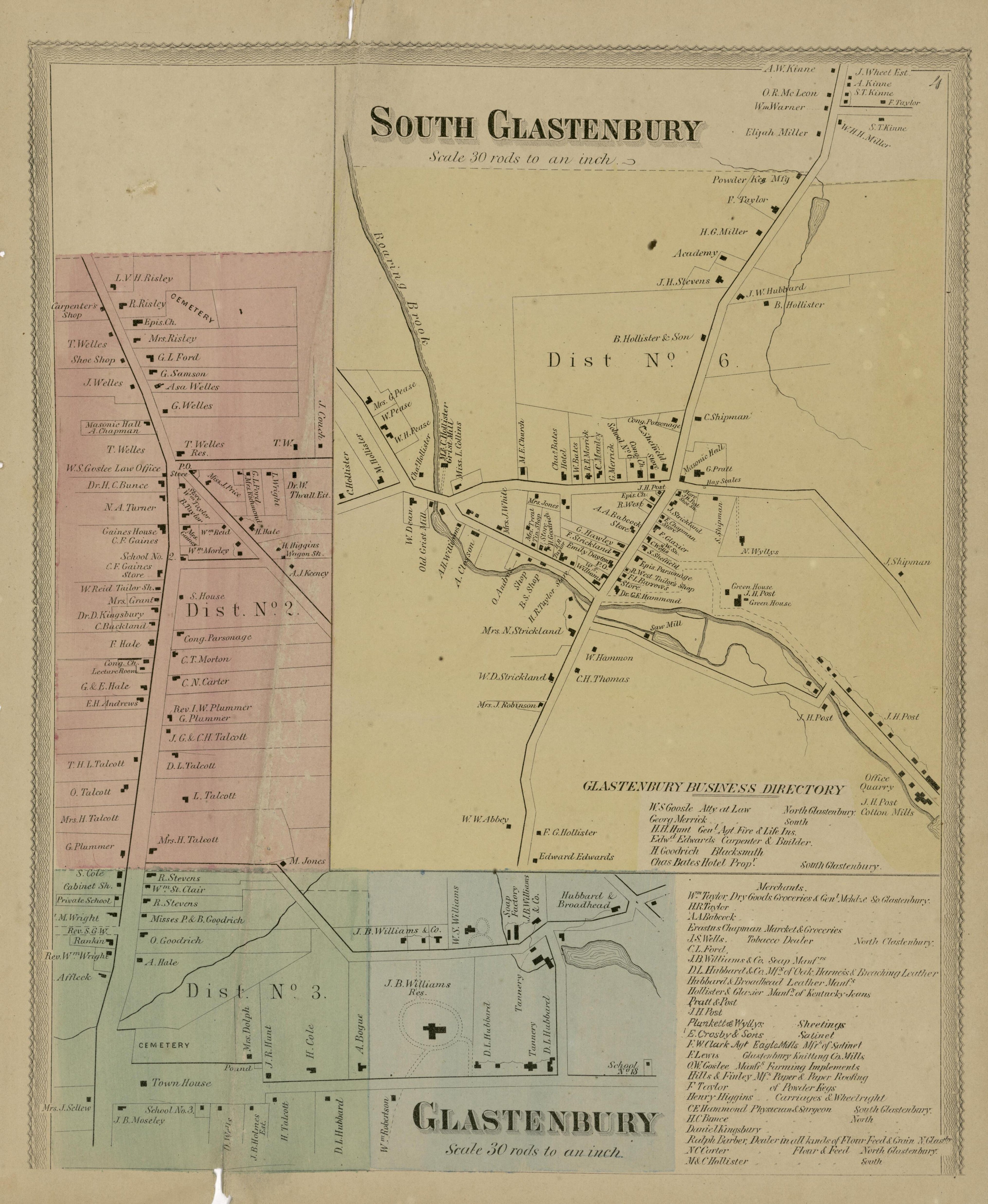 South Glastenbury from Atlas of Hartford and Tolland Counties : With a Map of Connecticut, from Actual Surveys 1869 by Relic Map Company
