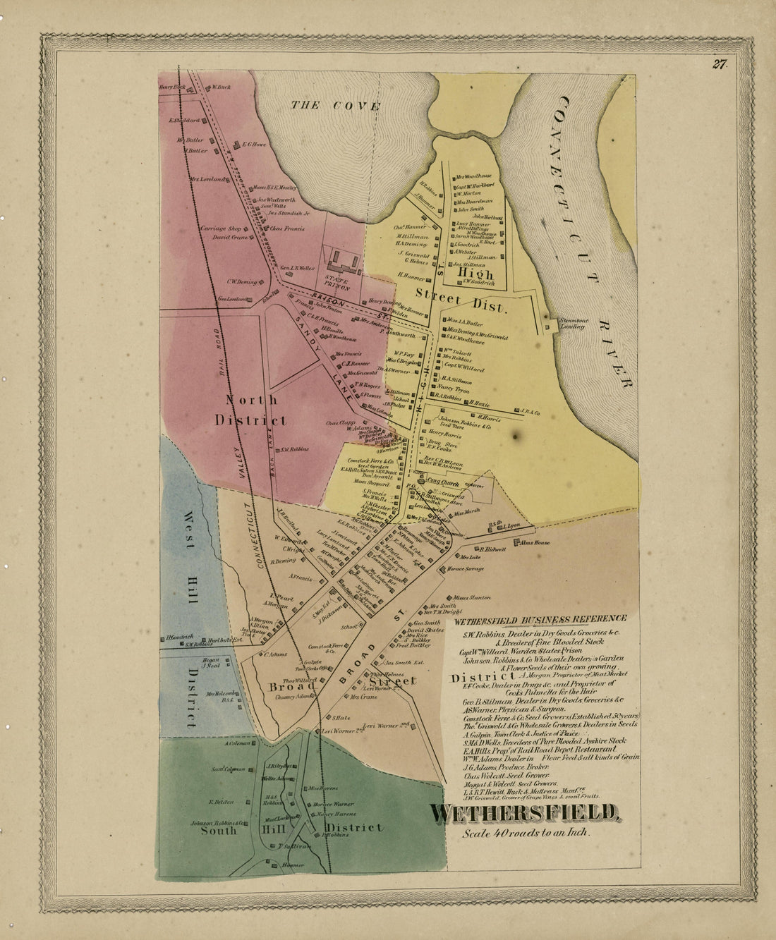 Wethersfield from Atlas of Hartford and Tolland Counties : With a Map of Connecticut, from Actual Surveys 1869 by Relic Map Company