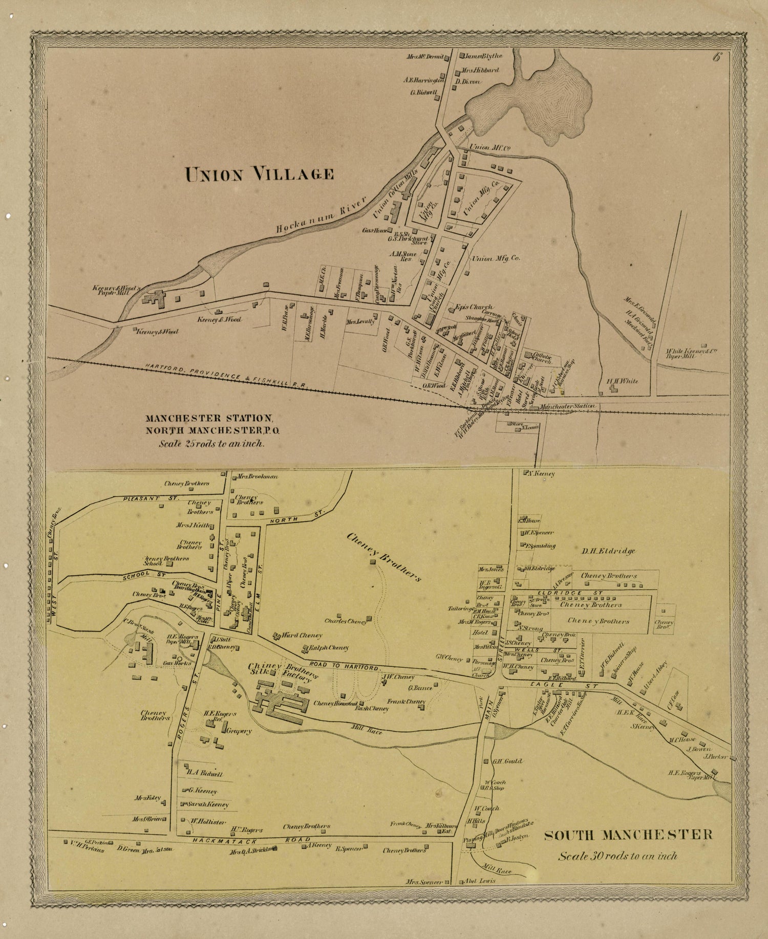 Union Village from Atlas of Hartford and Tolland Counties : With a Map of Connecticut, from Actual Surveys 1869 by Relic Map Company