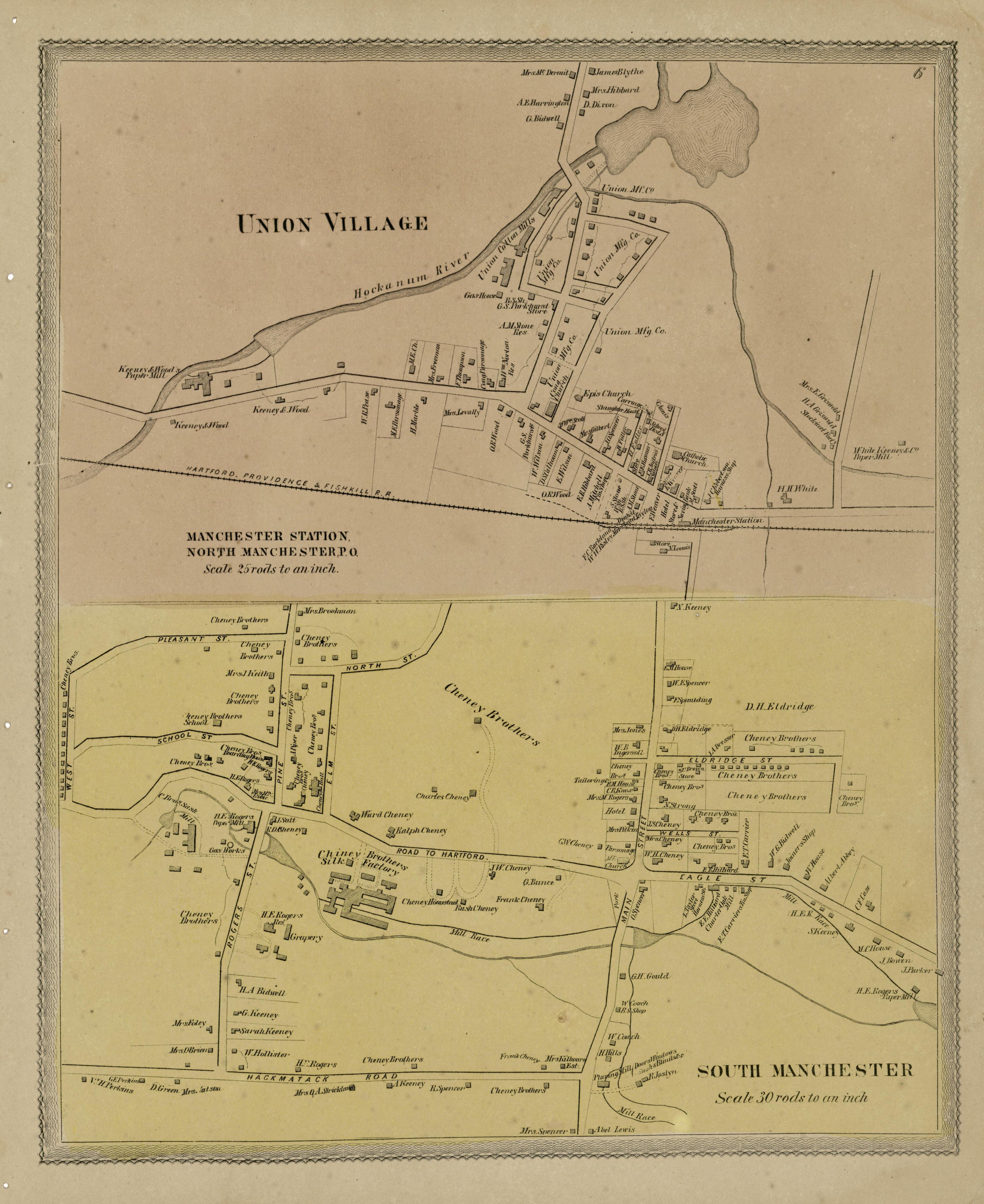 Union Village from Atlas of Hartford and Tolland Counties : With a Map of Connecticut, from Actual Surveys 1869 by Relic Map Company