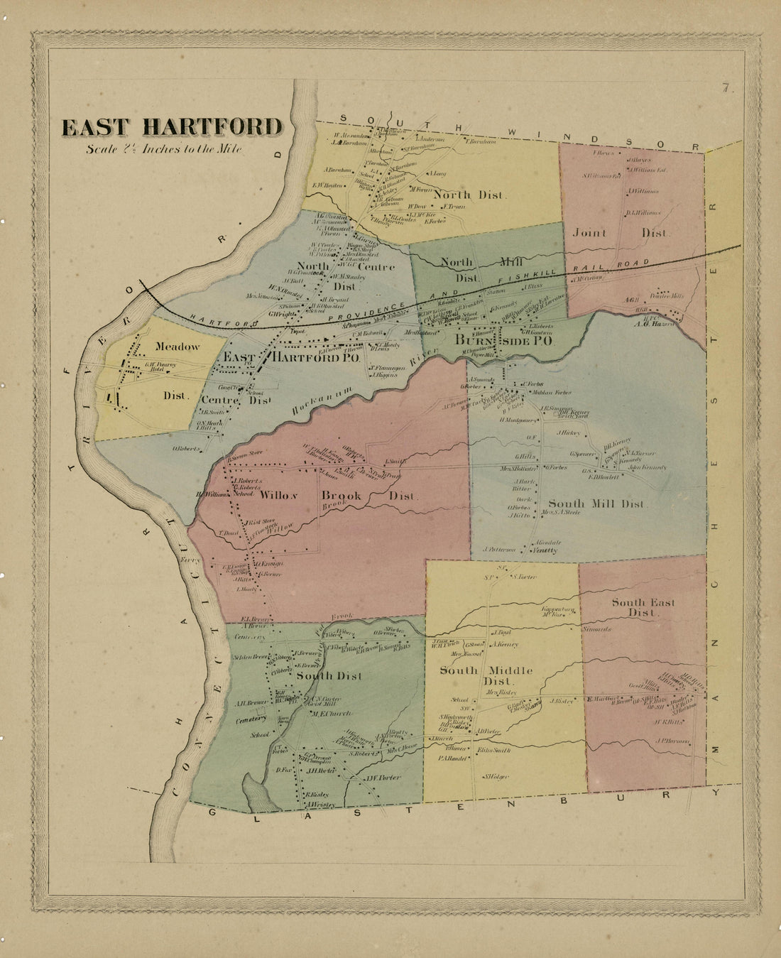 This old map of Connecticut, Hartford County, Tolland County,  was created by Baker &amp; Tilden|Case, Lockwood &amp; Brainard Co|Kellogg &amp; Bulkeley in 1869