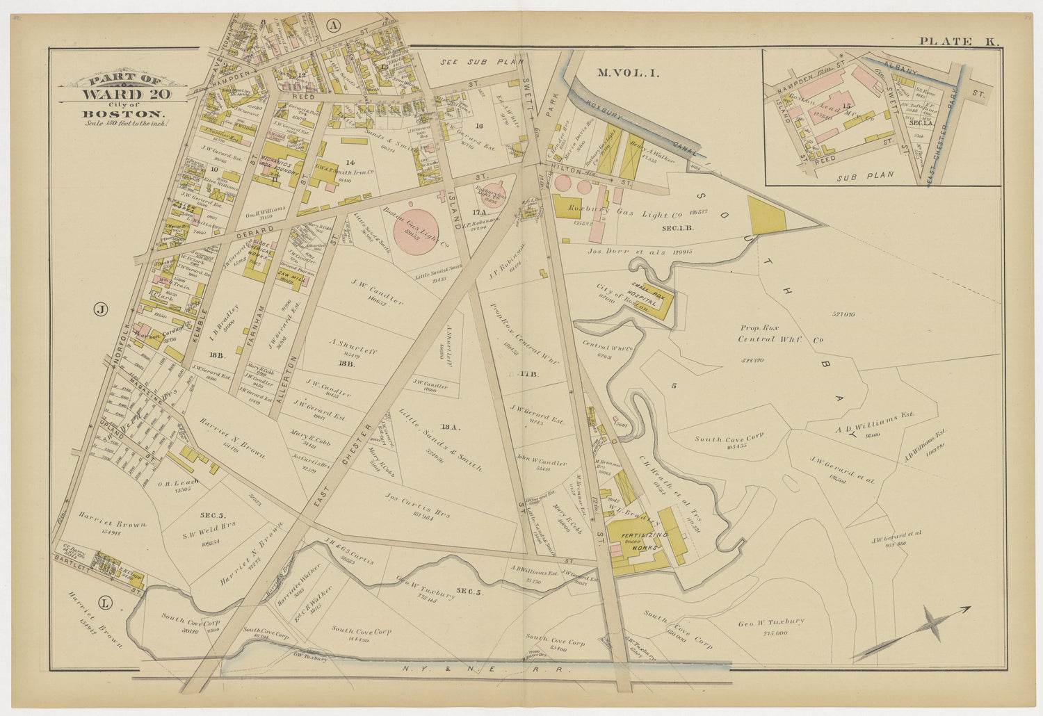 This old map of Boston, Brighton, Charlestown, Dorchester, Massachusetts, Roxbury, , West Roxbury was created by G.W. Bromley &amp; Co in 1883