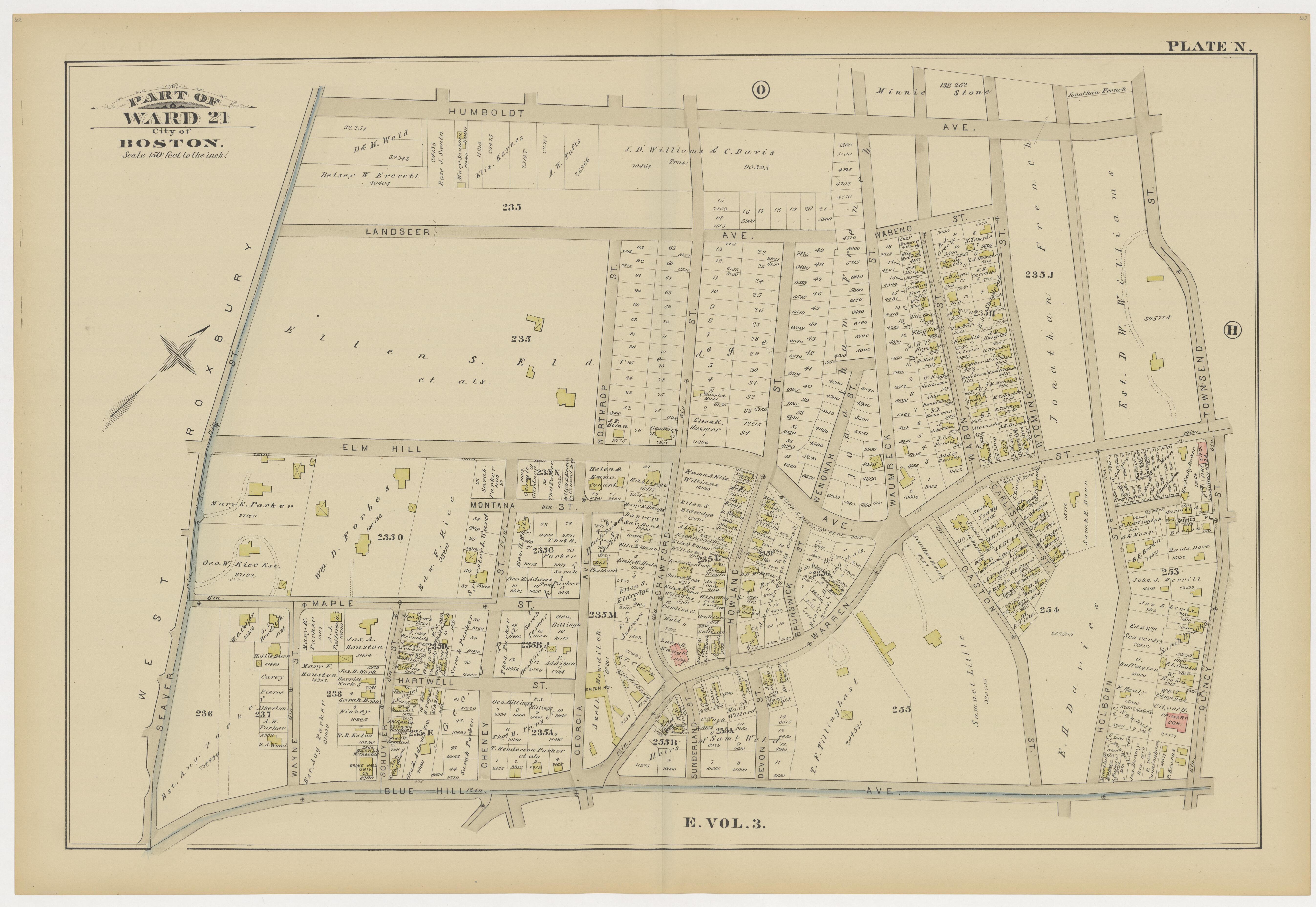 This old map of Boston, Brighton, Charlestown, Dorchester, Massachusetts, Roxbury, , West Roxbury was created by G.W. Bromley &amp; Co in 1883