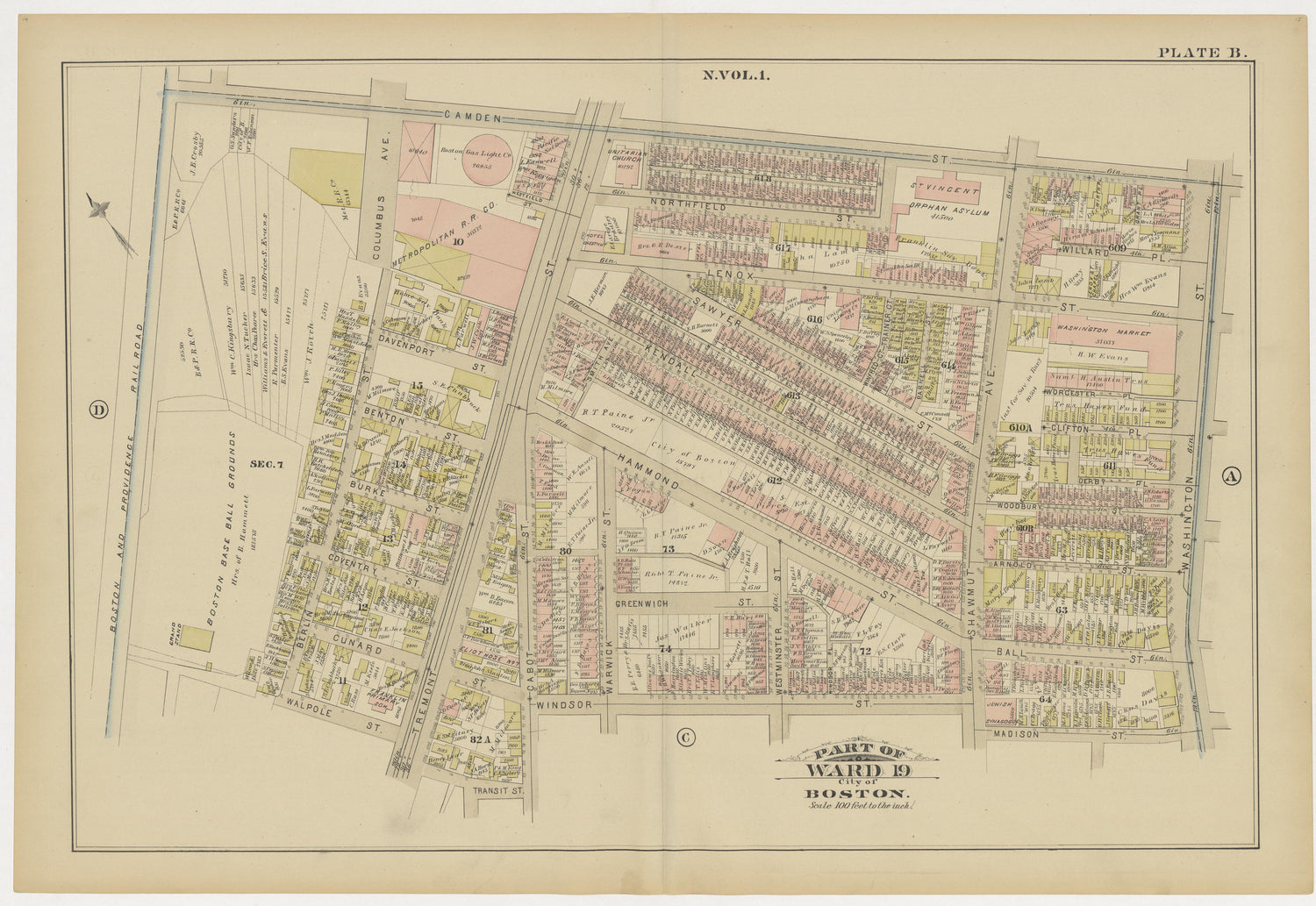 This old map of Boston, Brighton, Charlestown, Dorchester, Massachusetts, Roxbury, , West Roxbury was created by G.W. Bromley &amp; Co in 1883