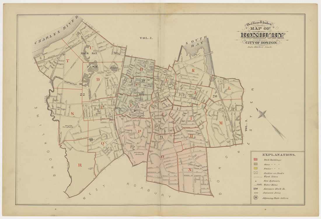 This old map of Boston, Brighton, Charlestown, Dorchester, Massachusetts, Roxbury, , West Roxbury was created by G.W. Bromley &amp; Co in 1883