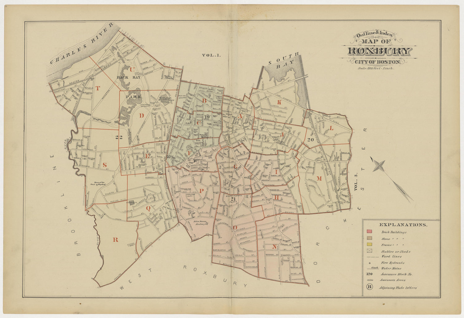 This old map of Boston, Brighton, Charlestown, Dorchester, Massachusetts, Roxbury, , West Roxbury was created by G.W. Bromley &amp; Co in 1883