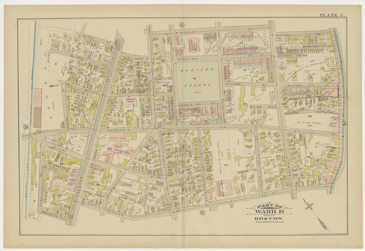 This old map of Boston, Brighton, Charlestown, Dorchester, Massachusetts, Roxbury, , West Roxbury was created by G.W. Bromley &amp; Co in 1883