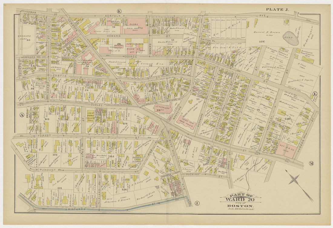 This old map of Boston, Brighton, Charlestown, Dorchester, Massachusetts, Roxbury, , West Roxbury was created by G.W. Bromley &amp; Co in 1883