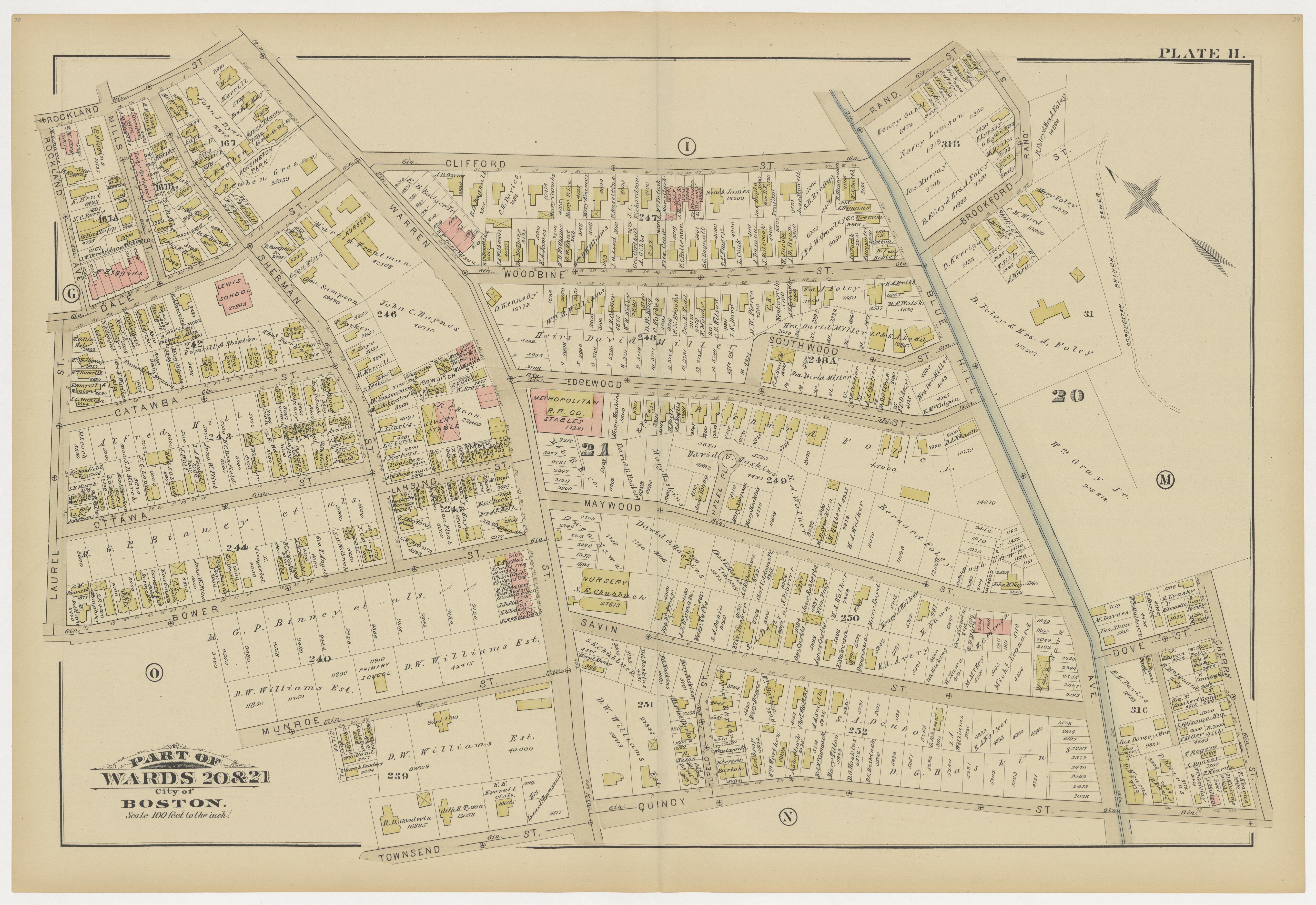 This old map of Boston, Brighton, Charlestown, Dorchester, Massachusetts, Roxbury, , West Roxbury was created by G.W. Bromley &amp; Co in 1883