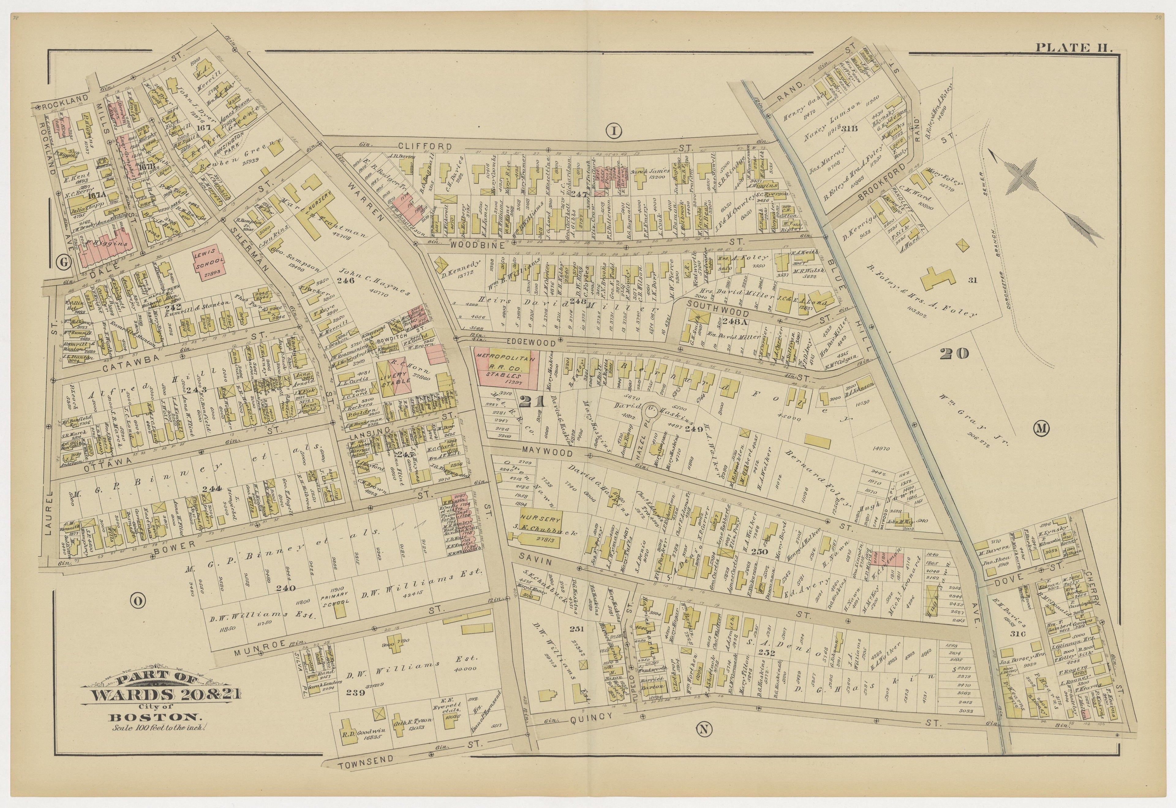 This old map of Boston, Brighton, Charlestown, Dorchester, Massachusetts, Roxbury, , West Roxbury was created by G.W. Bromley &amp; Co in 1883