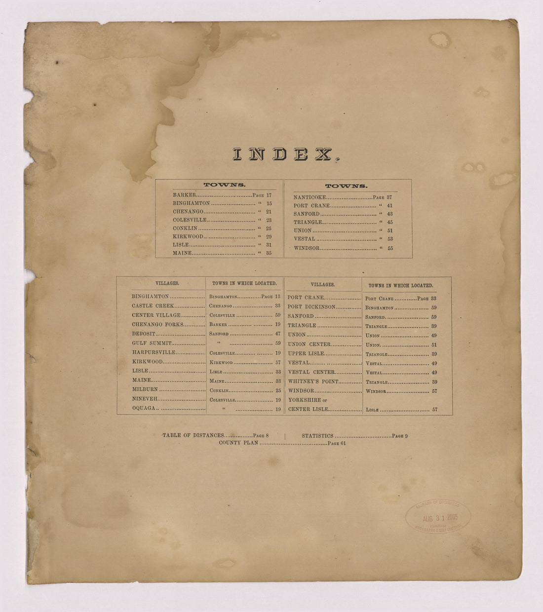 Image 4 of New Topographical Atlas of Broome County, New York from New Topographical Atlas of Broome County, New York 1866 by Relic Map Company