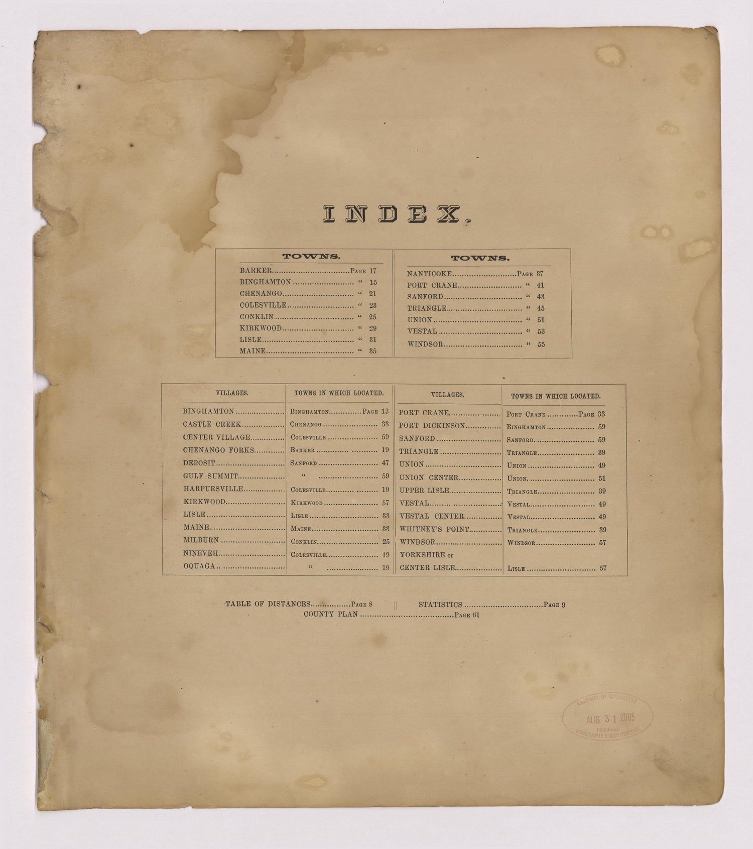Image 4 of New Topographical Atlas of Broome County, New York from New Topographical Atlas of Broome County, New York 1866 by Relic Map Company