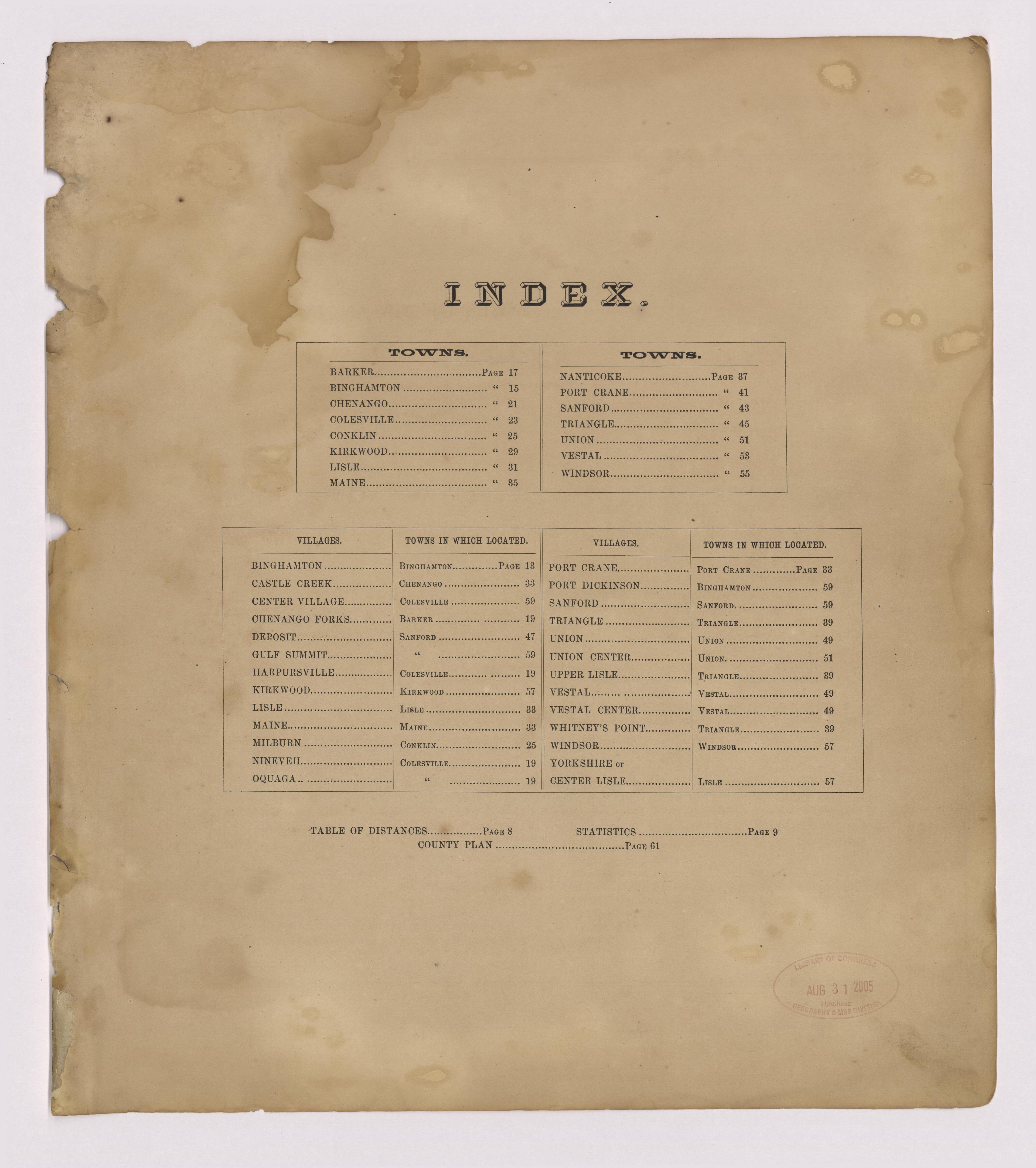 Image 4 of New Topographical Atlas of Broome County, New York from New Topographical Atlas of Broome County, New York 1866 by Relic Map Company