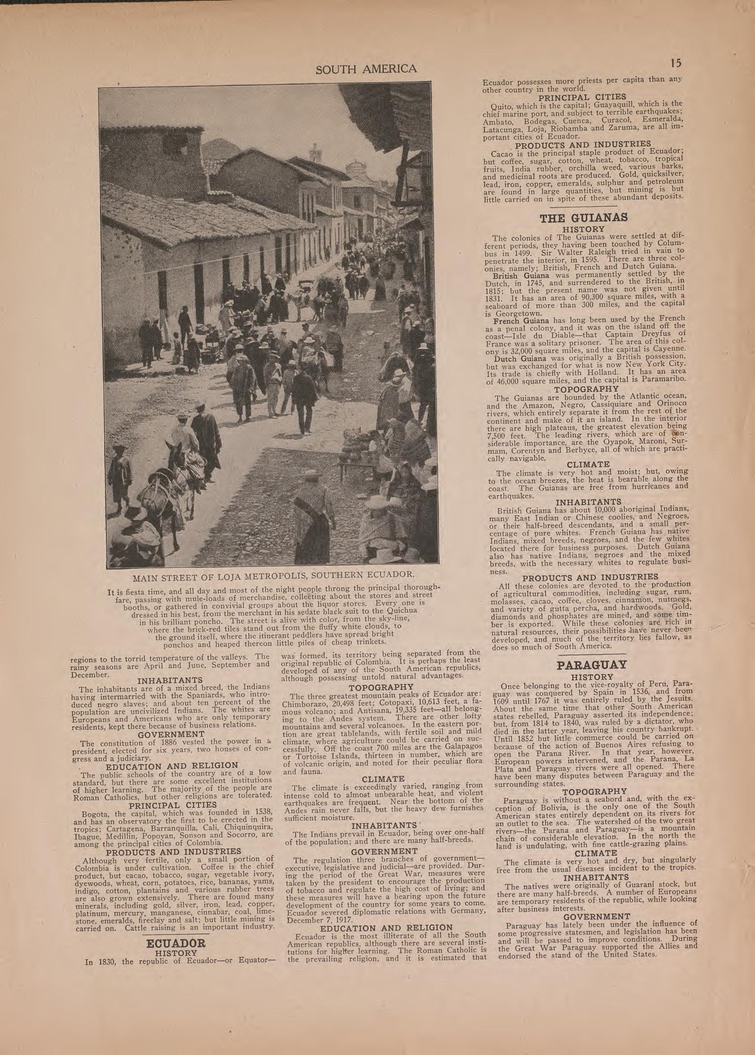 Text On South America--continued from Atlas of Plymouth County, Iowa : Containing Maps of Townships of the County, Maps of State, United States and World : Farmers Directory 1921 by Relic Map Company