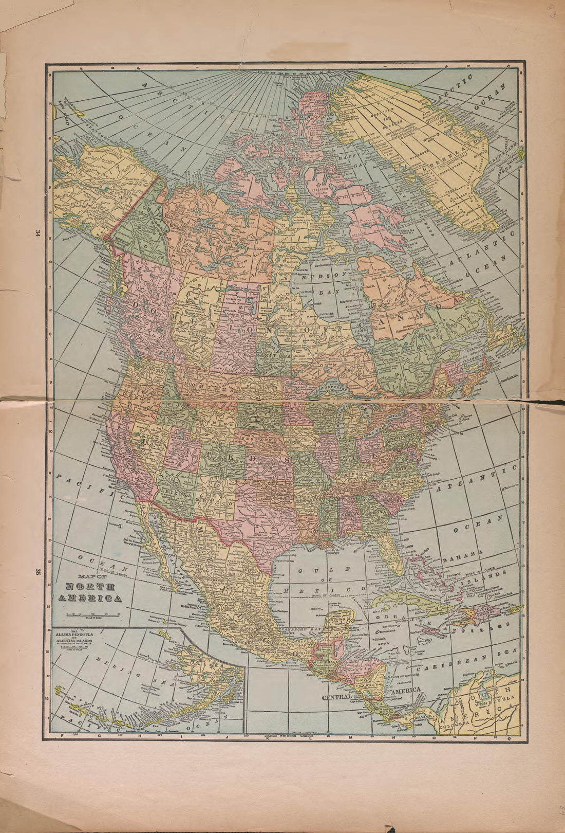 North America from Atlas of Plymouth County, Iowa : Containing Maps of Townships of the County, Maps of State, United States and World : Farmers Directory 1921 by Relic Map Company