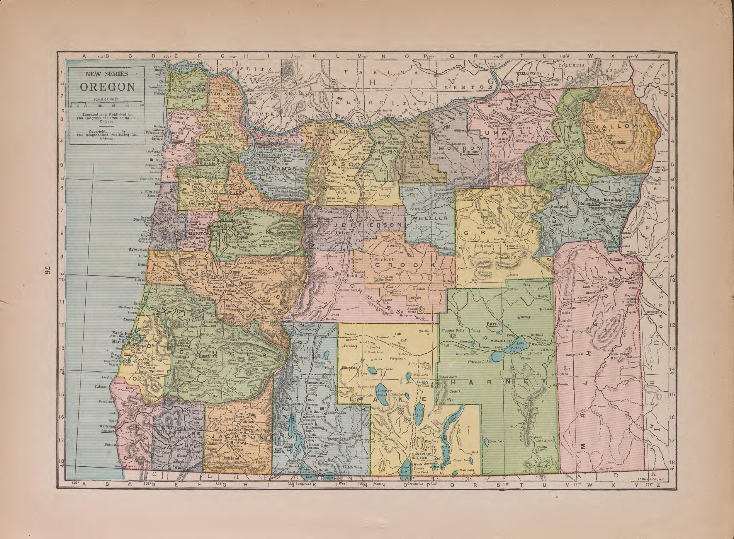 Oregon from Atlas of Plymouth County, Iowa : Containing Maps of Townships of the County, Maps of State, United States and World : Farmers Directory 1921 by Relic Map Company