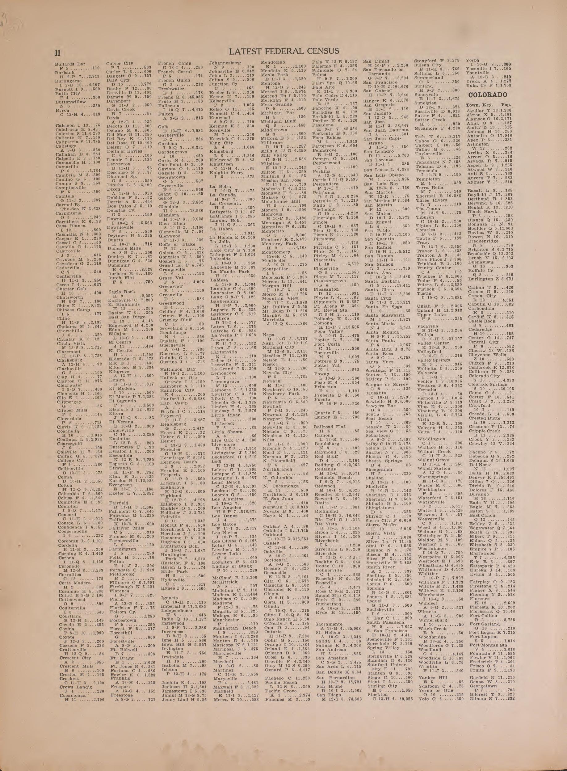 Latest Federal Census--continued from Atlas of Plymouth County, Iowa : Containing Maps of Townships of the County, Maps of State, United States and World : Farmers Directory 1921 by Relic Map Company