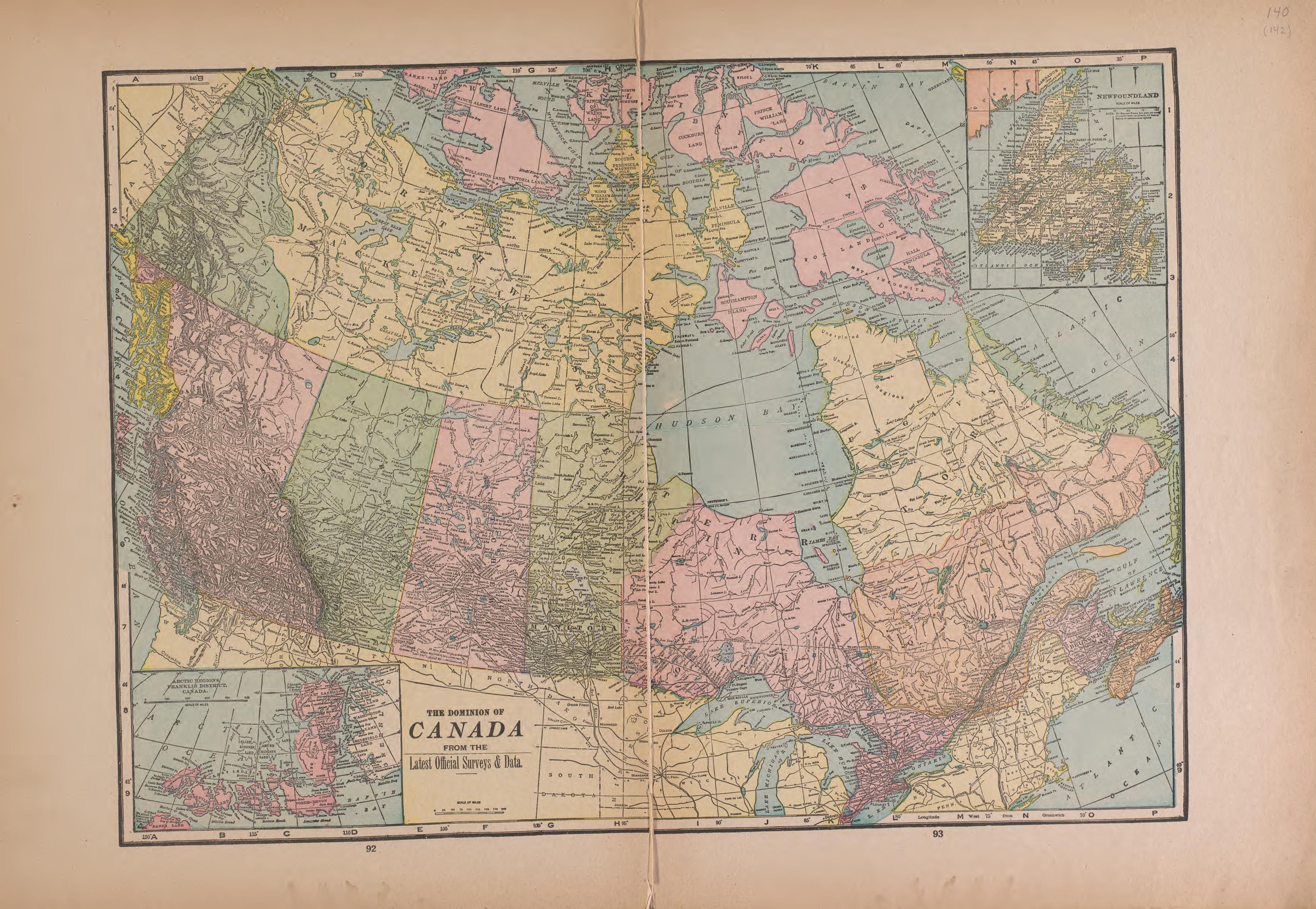 Canada from Atlas of Plymouth County, Iowa : Containing Maps of Townships of the County, Maps of State, United States and World : Farmers Directory 1921 by Relic Map Company