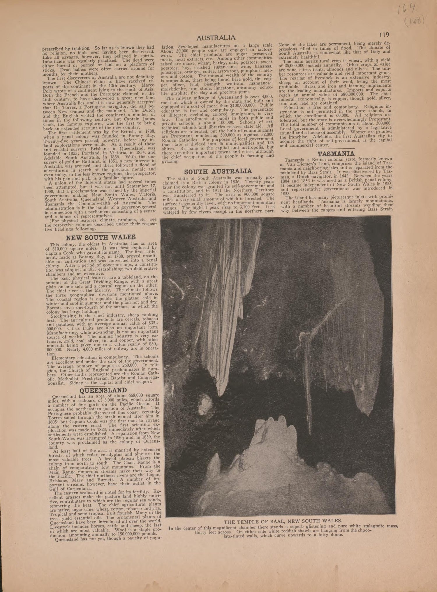 Text On Australia--continued from Atlas of Plymouth County, Iowa : Containing Maps of Townships of the County, Maps of State, United States and World : Farmers Directory 1921 by Relic Map Company