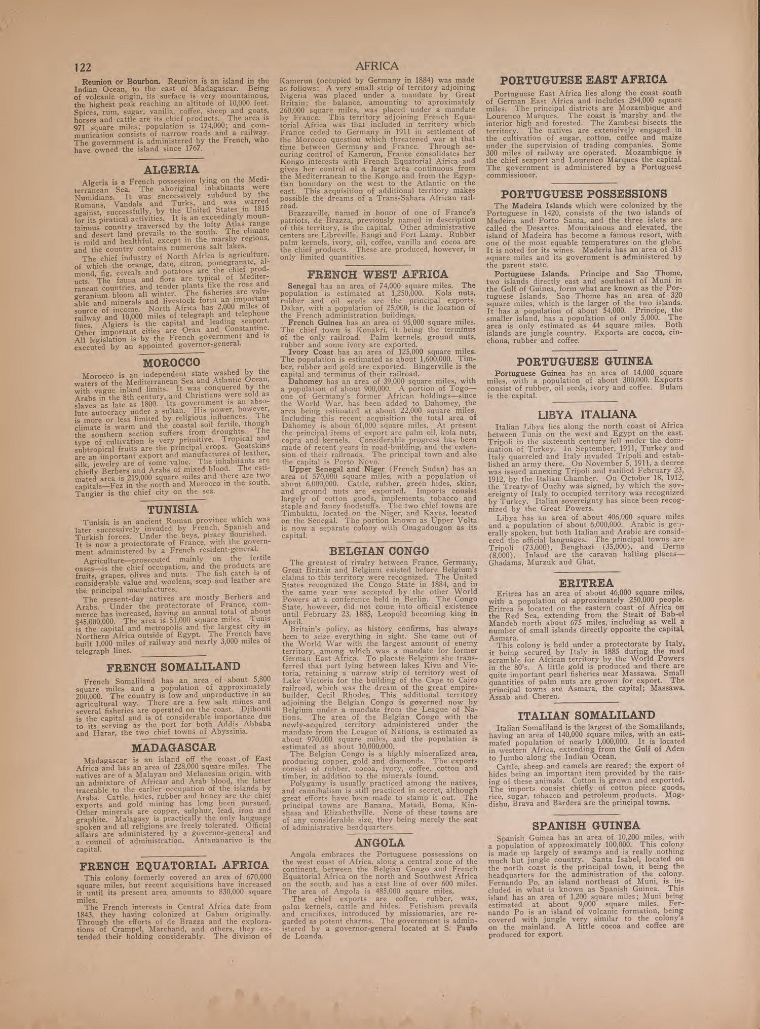 Text On Africa--continued from Atlas of Plymouth County, Iowa : Containing Maps of Townships of the County, Maps of State, United States and World : Farmers Directory 1921 by Relic Map Company