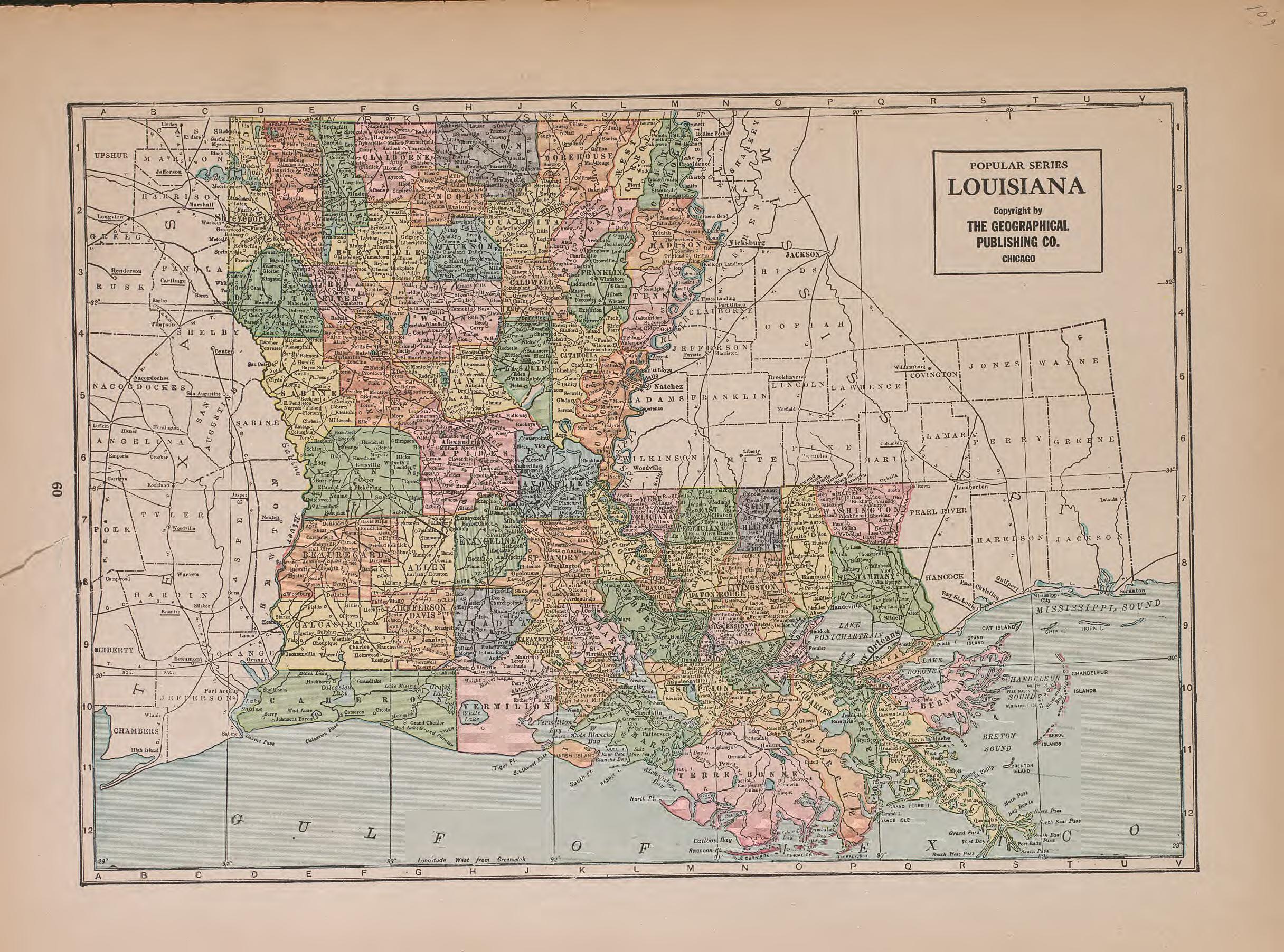 Louisana from Atlas of Plymouth County, Iowa : Containing Maps of Townships of the County, Maps of State, United States and World : Farmers Directory 1921 by Relic Map Company