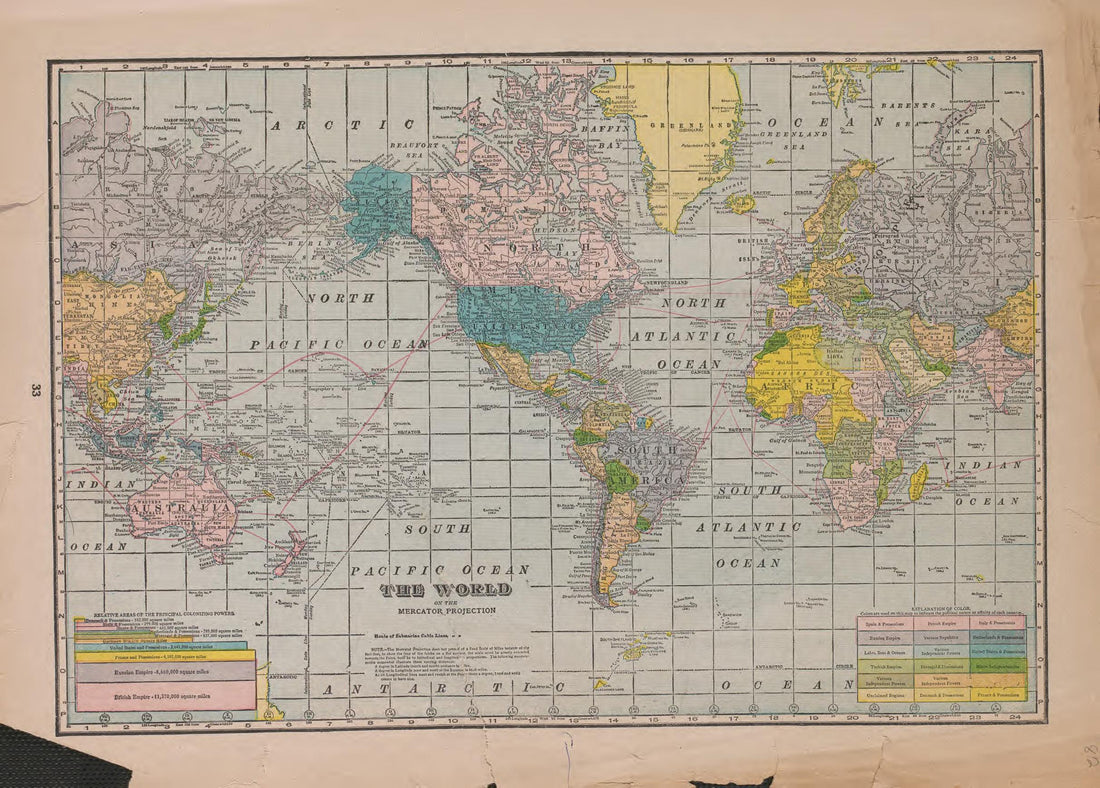 Map of the World from Atlas of Plymouth County, Iowa : Containing Maps of Townships of the County, Maps of State, United States and World : Farmers Directory 1921 by Relic Map Company