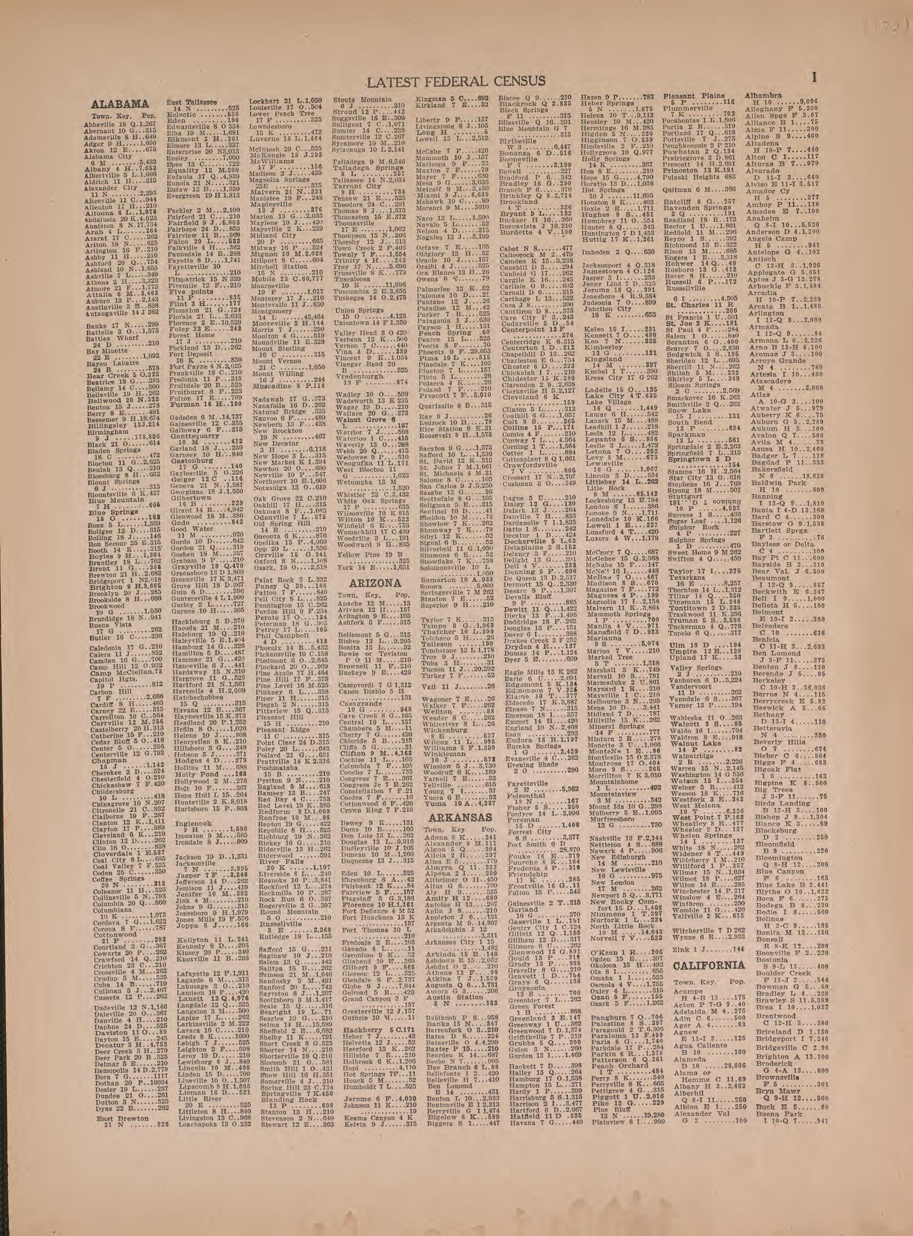 Latest Federal Census from Atlas of Plymouth County, Iowa : Containing Maps of Townships of the County, Maps of State, United States and World : Farmers Directory 1921 by Relic Map Company