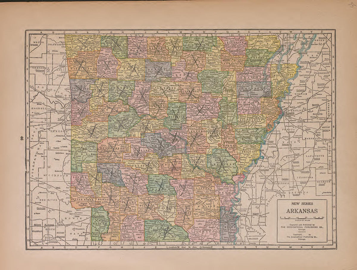 Arkansas from Atlas of Plymouth County, Iowa : Containing Maps of Townships of the County, Maps of State, United States and World : Farmers Directory 1921 by Relic Map Company