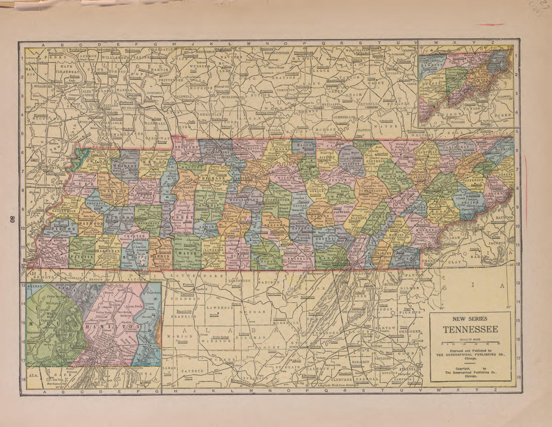 Tennessee from Atlas of Plymouth County, Iowa : Containing Maps of Townships of the County, Maps of State, United States and World : Farmers Directory 1921 by Relic Map Company