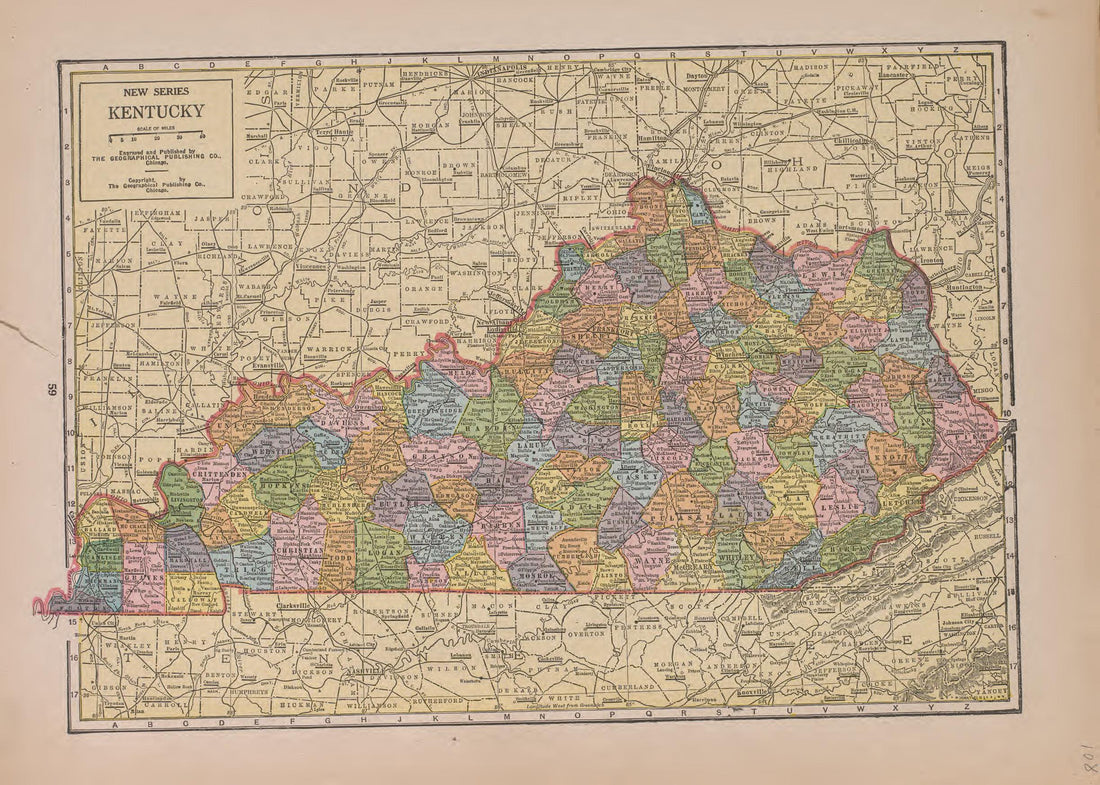 Kentucky from Atlas of Plymouth County, Iowa : Containing Maps of Townships of the County, Maps of State, United States and World : Farmers Directory 1921 by Relic Map Company