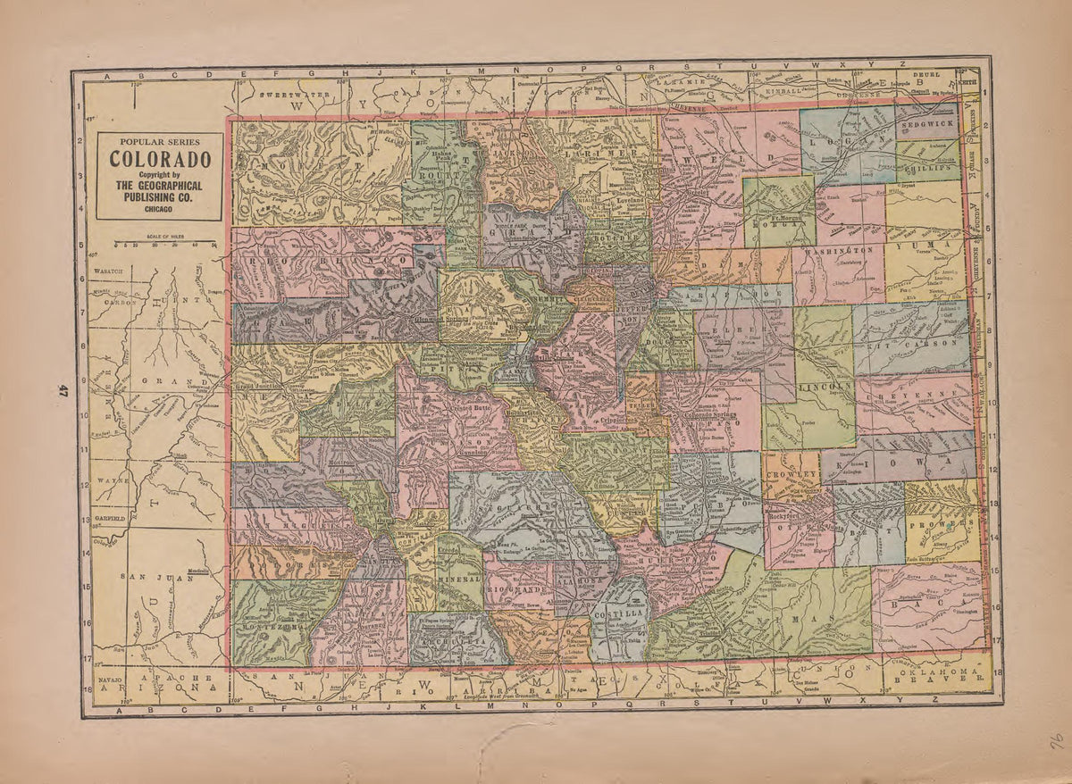 Colorado from Atlas of Plymouth County, Iowa : Containing Maps of Townships of the County, Maps of State, United States and World : Farmers Directory 1921 by Relic Map Company