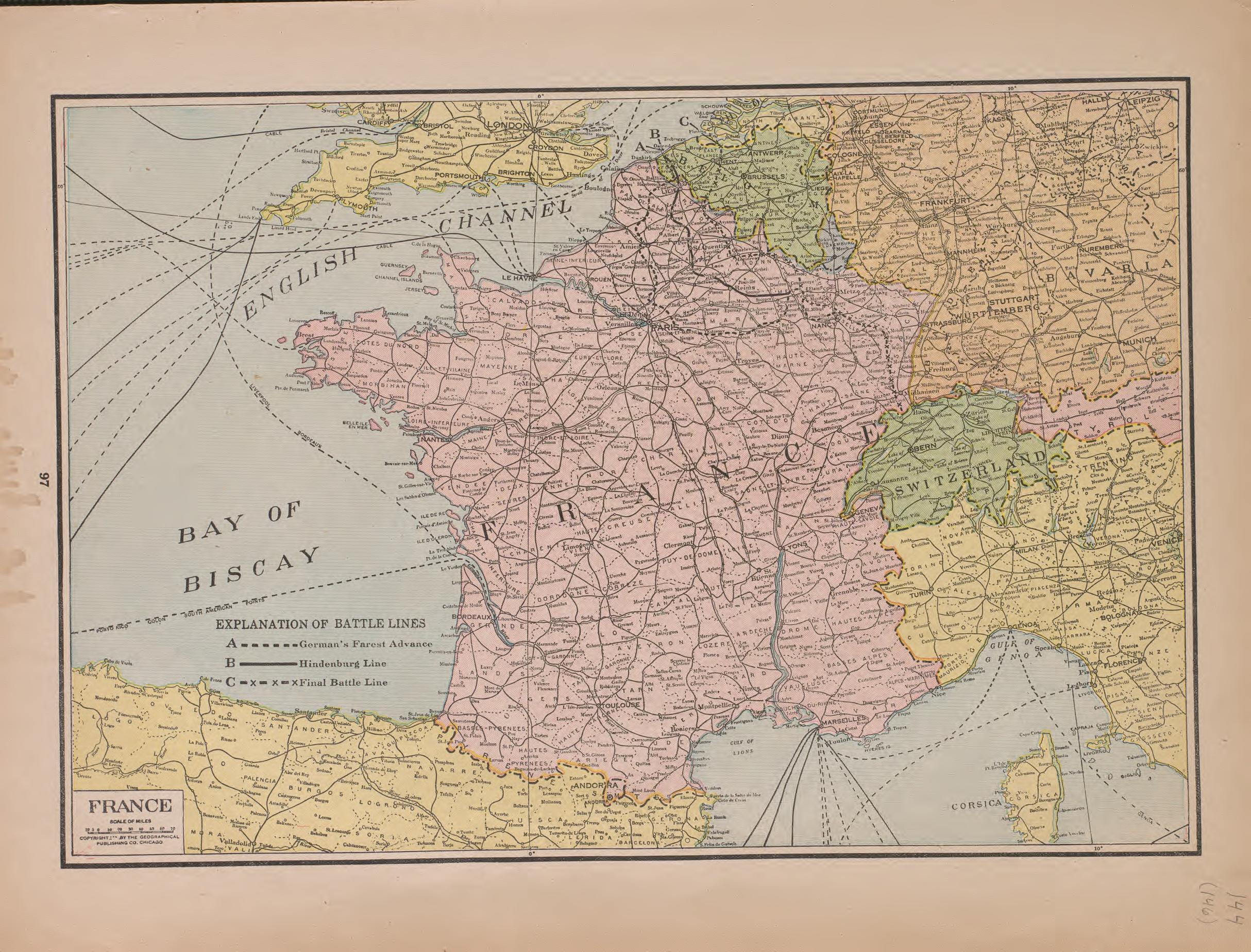 France from Atlas of Plymouth County, Iowa : Containing Maps of Townships of the County, Maps of State, United States and World : Farmers Directory 1921 by Relic Map Company
