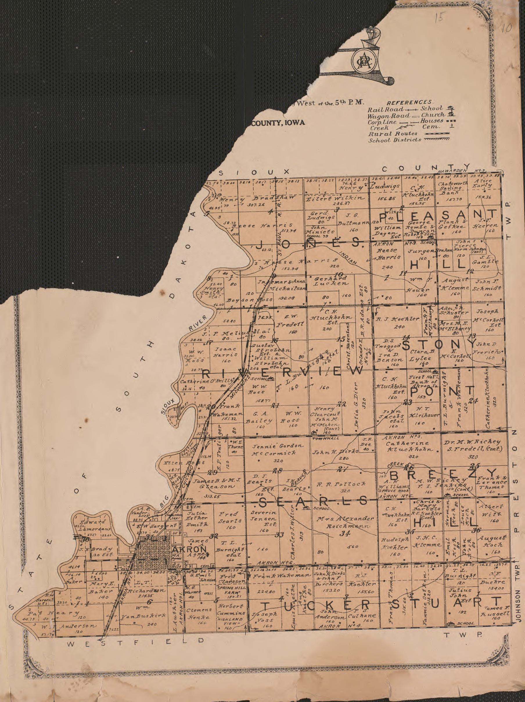 Preston from Atlas of Plymouth County, Iowa : Containing Maps of Townships of the County, Maps of State, United States and World : Farmers Directory 1921 by Relic Map Company