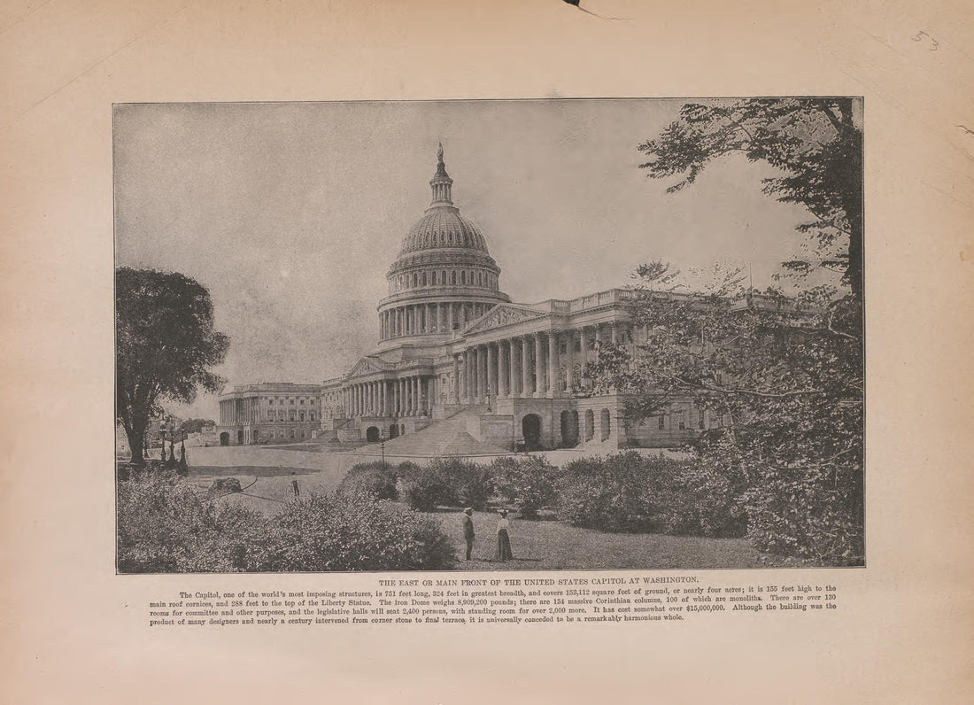 View of the Front of the Capitol, Washington DC from Atlas of Plymouth County, Iowa : Containing Maps of Townships of the County, Maps of State, United States and World : Farmers Directory 1921 by Relic Map Company