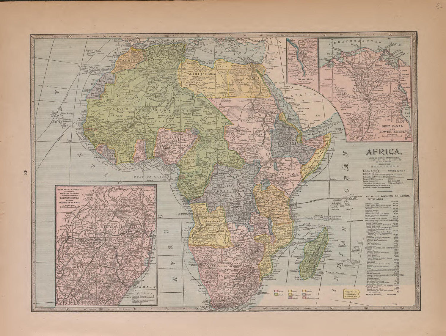 Africa from Atlas of Plymouth County, Iowa : Containing Maps of Townships of the County, Maps of State, United States and World : Farmers Directory 1921 by Relic Map Company
