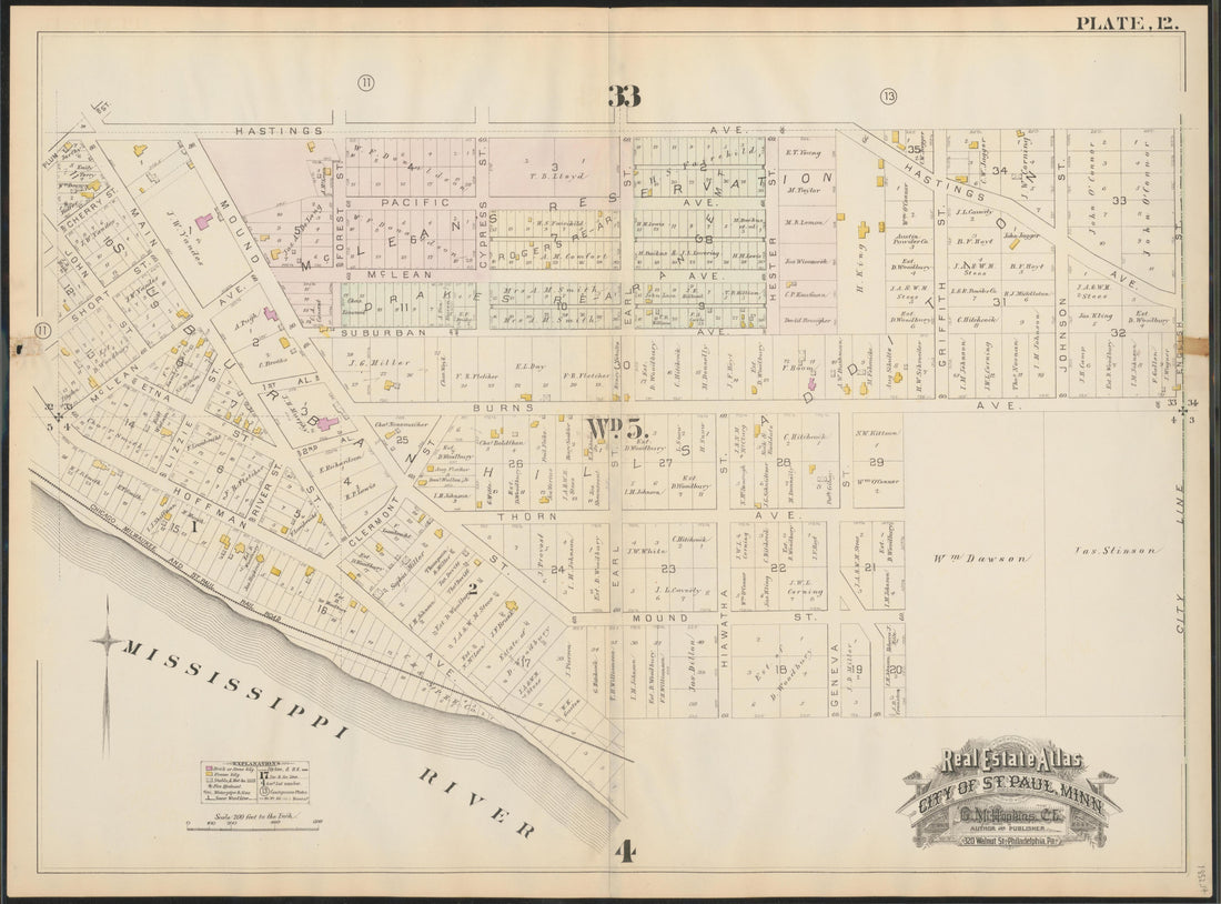 Image 14 of Atlas of the City of St. Paul, Minnesota (maps Only) from Atlas of the City of St. Paul, Minnesota 1884 by Relic Map Company