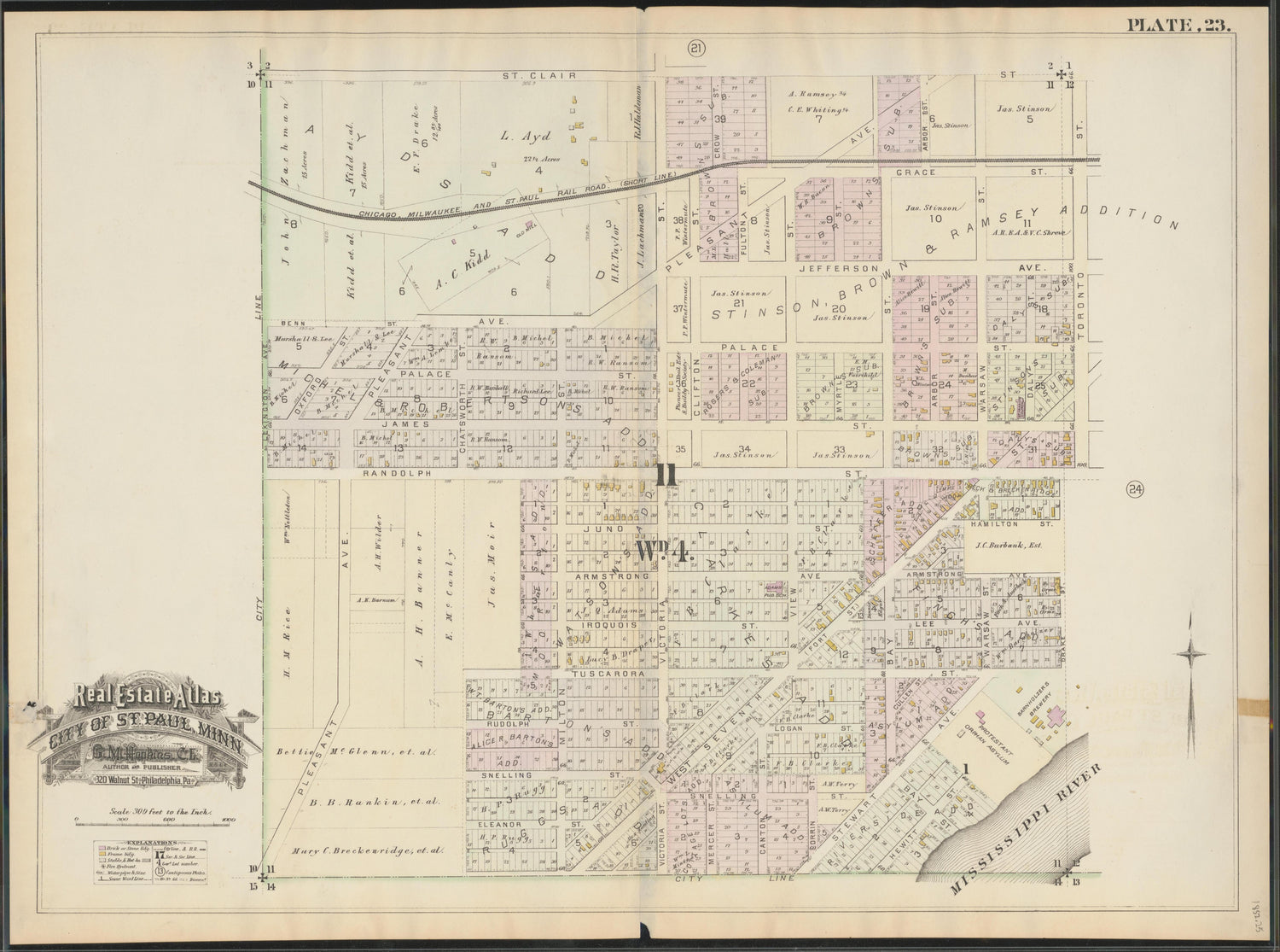 Image 25 of Atlas of the City of St. Paul, Minnesota (maps Only) from Atlas of the City of St. Paul, Minnesota 1884 by Relic Map Company