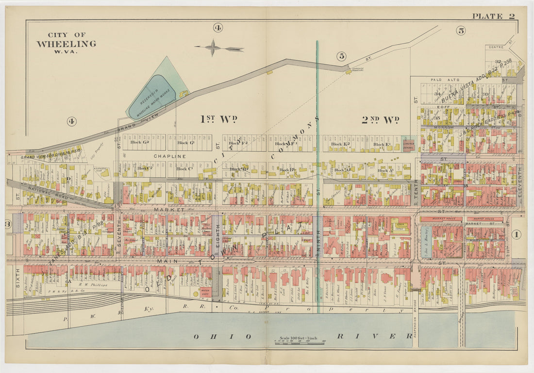 This old map of , West Virginia, Wheeling was created by Barthel, Otto in 1901