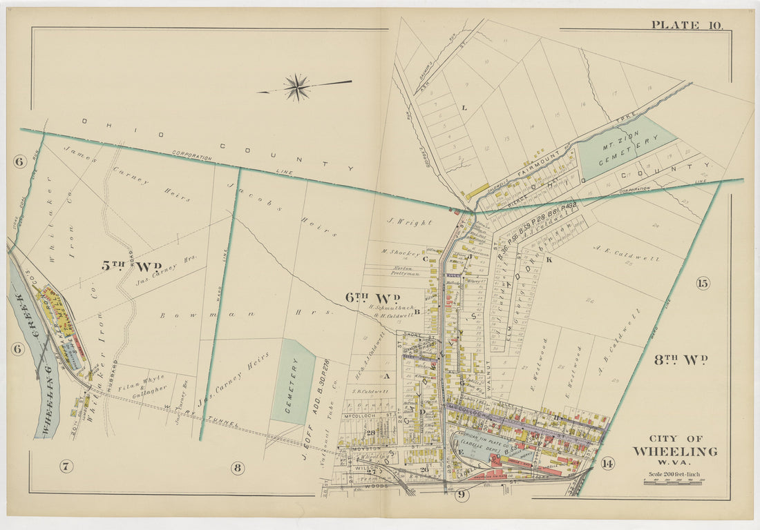 This old map of , West Virginia, Wheeling was created by Barthel, Otto in 1901